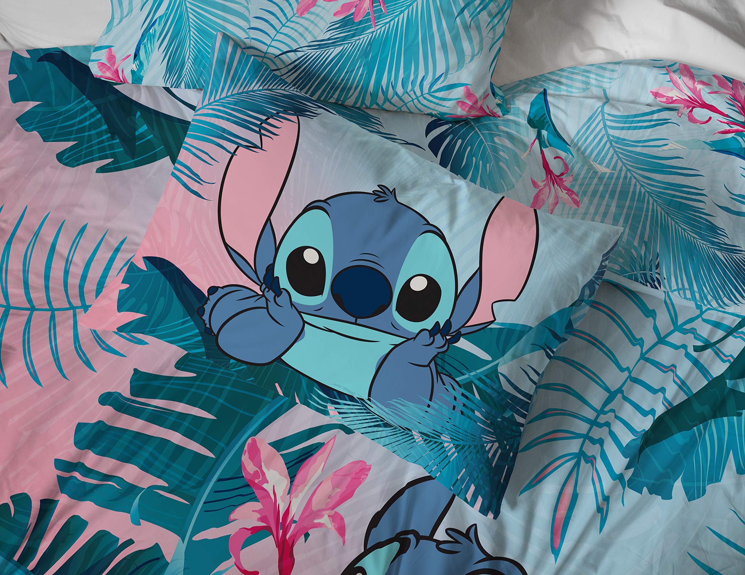 Foto 6 pulgar | Juego De Sábanas Jay Franco Disney Lilo & Stitch Floral Fun Queen - Venta Internacional.