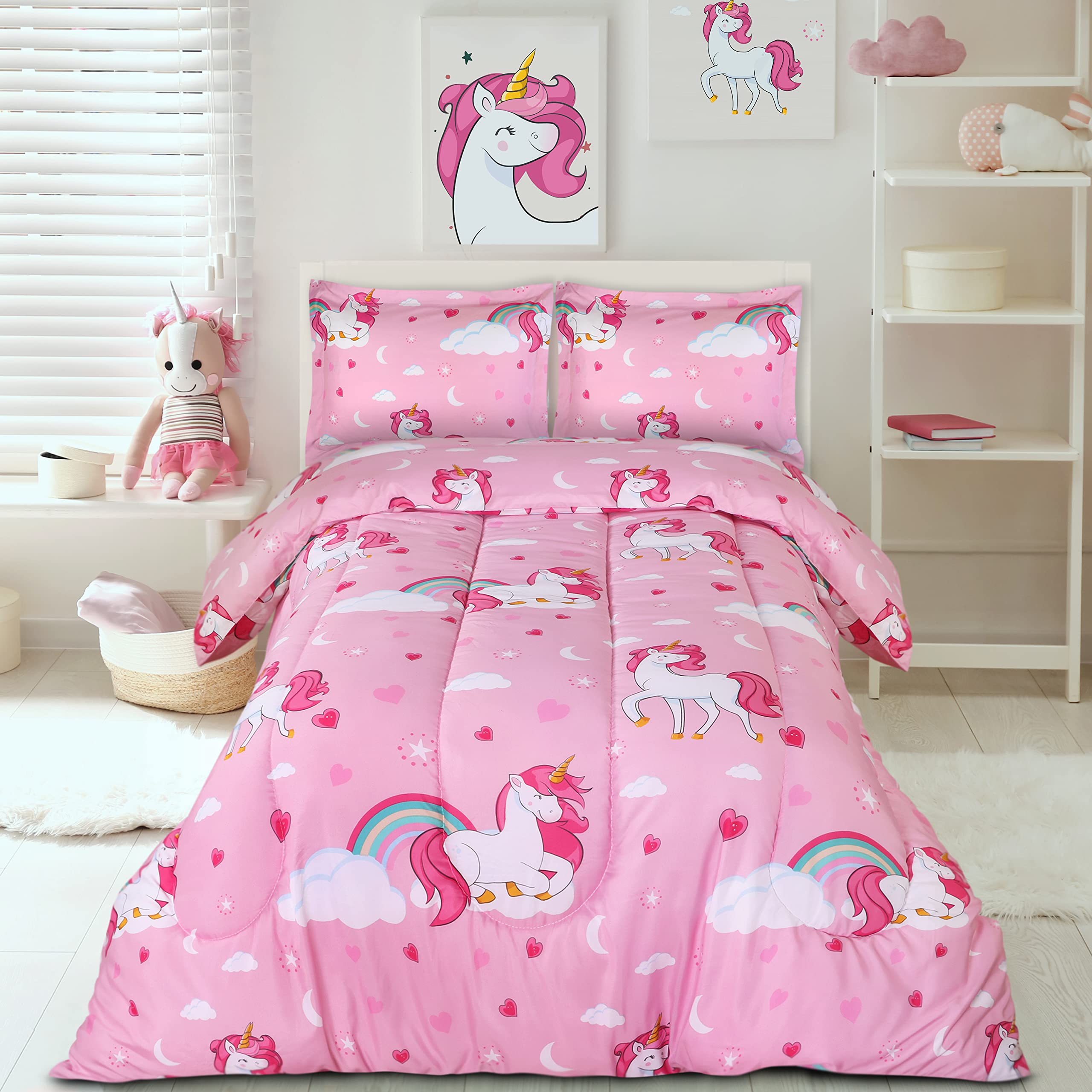 Foto 5 pulgar | Juego De Edredón Utopia Bedding All Season Unicorn Twin Kids - Venta Internacional.