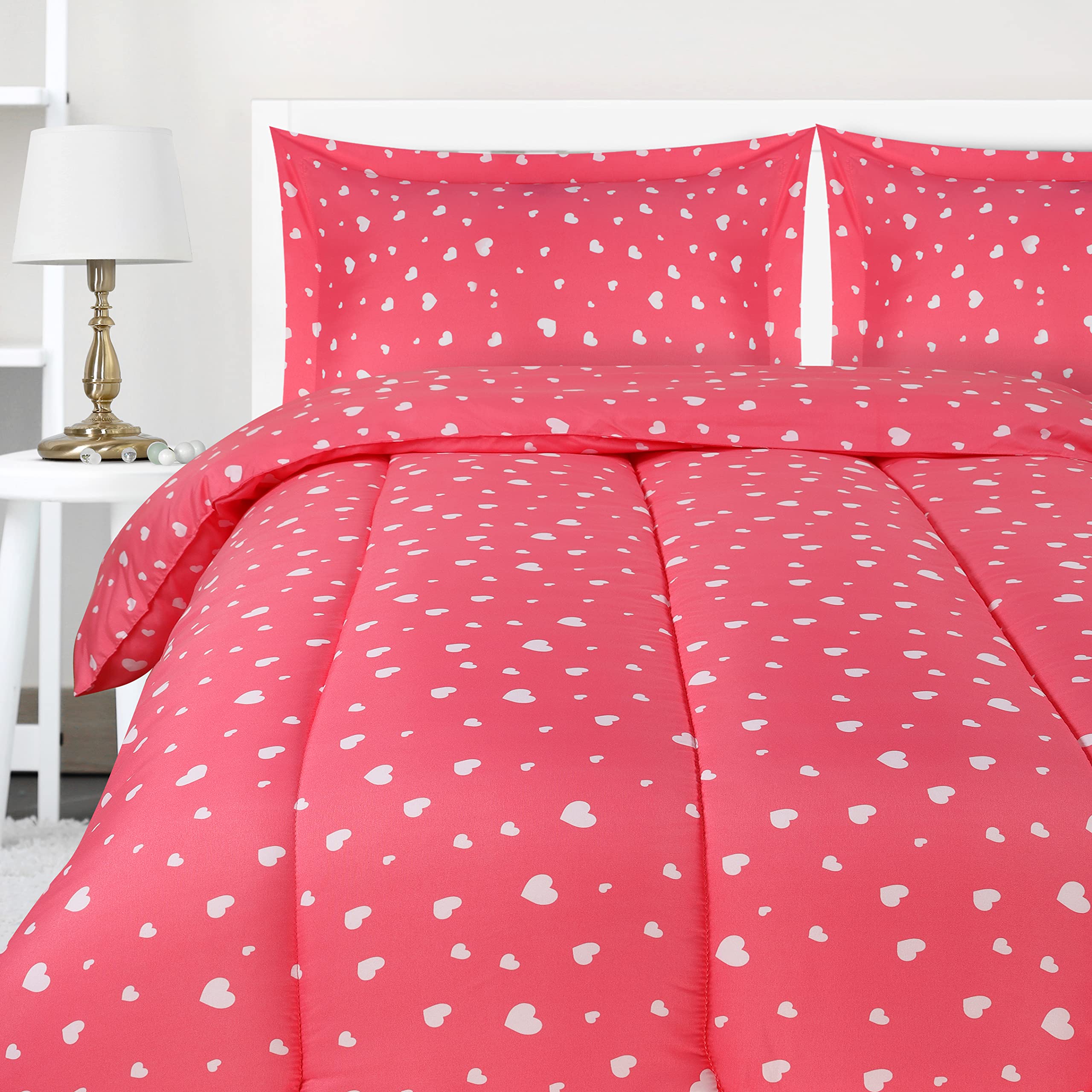 Juego De Edredón Utopia Bedding All Season Heart Twin Kids - Venta Internacional.