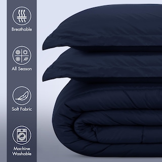 Foto 2 | Juego De Edredón Utopia Bedding Para Todas Las Estaciones, Microfibra, Azul Marino, Doble - Venta Internacional.