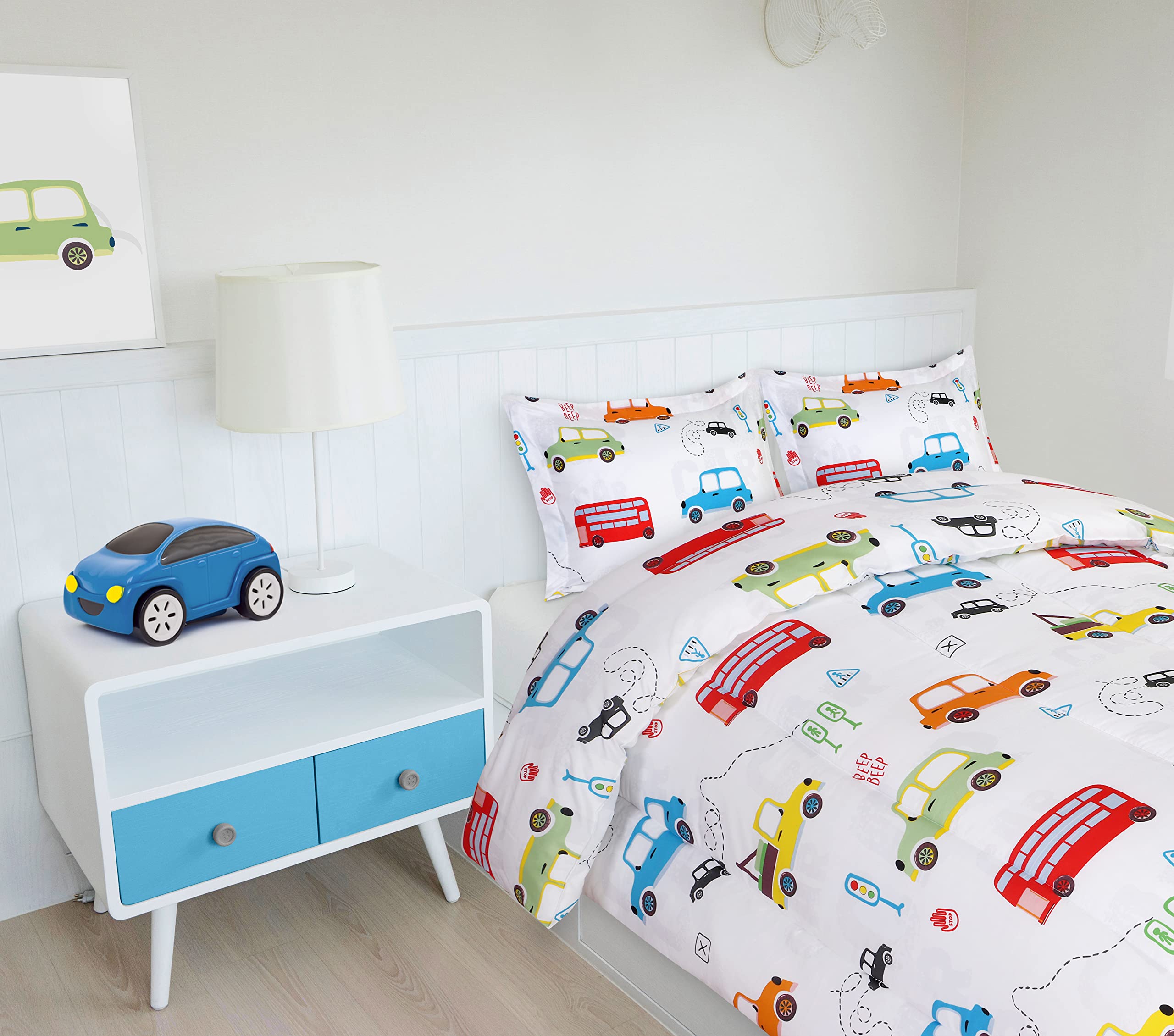 Foto 6 pulgar | Juego De Edredón Utopia Bedding All Season Car Para Niños Con 2 Camas - Venta Internacional.