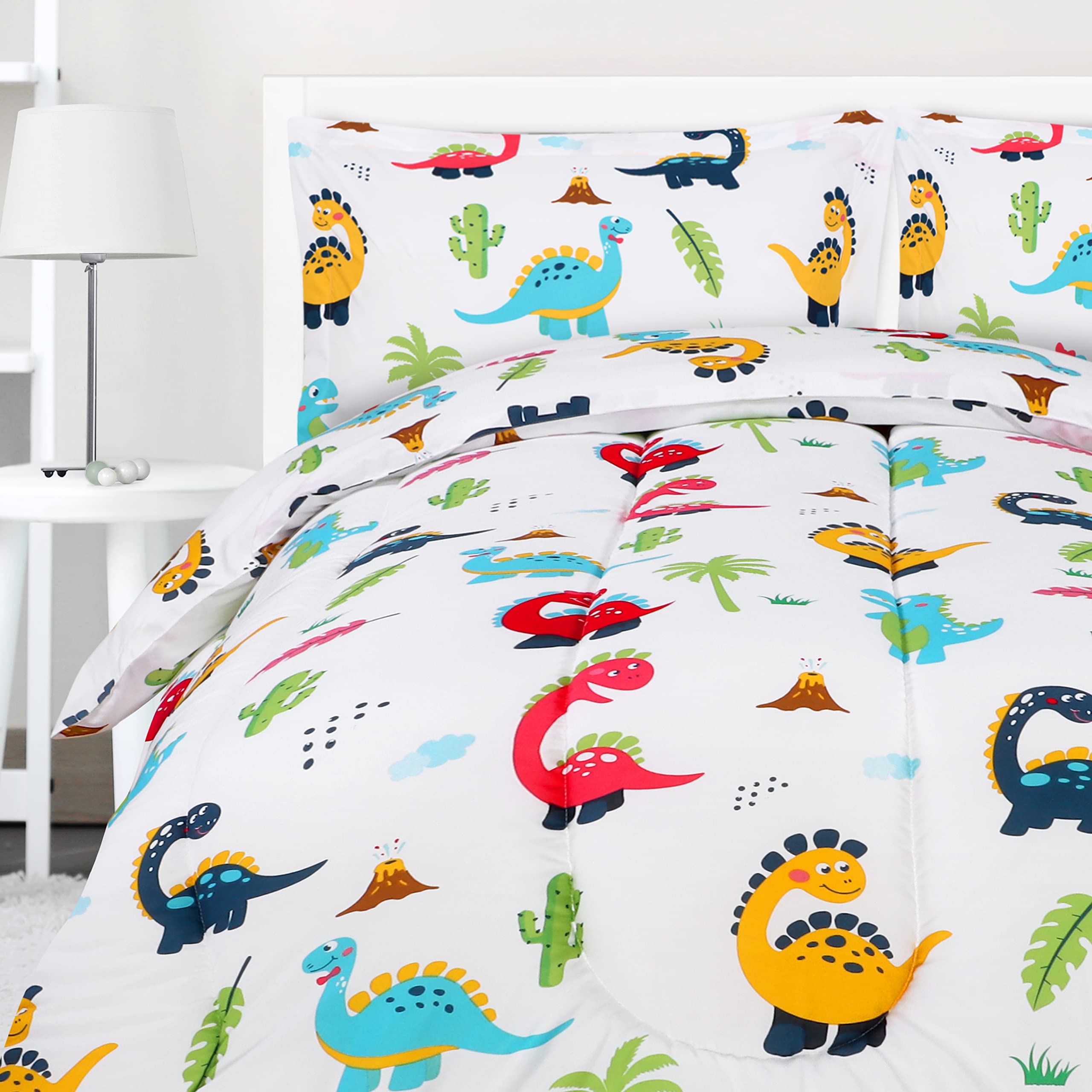 Foto 2 pulgar | Juego De Edredón Utopia Bedding Para Todas Las Estaciones Con Diseño De Dinosaurio, Doble, 3 Piezas - Venta Internac
