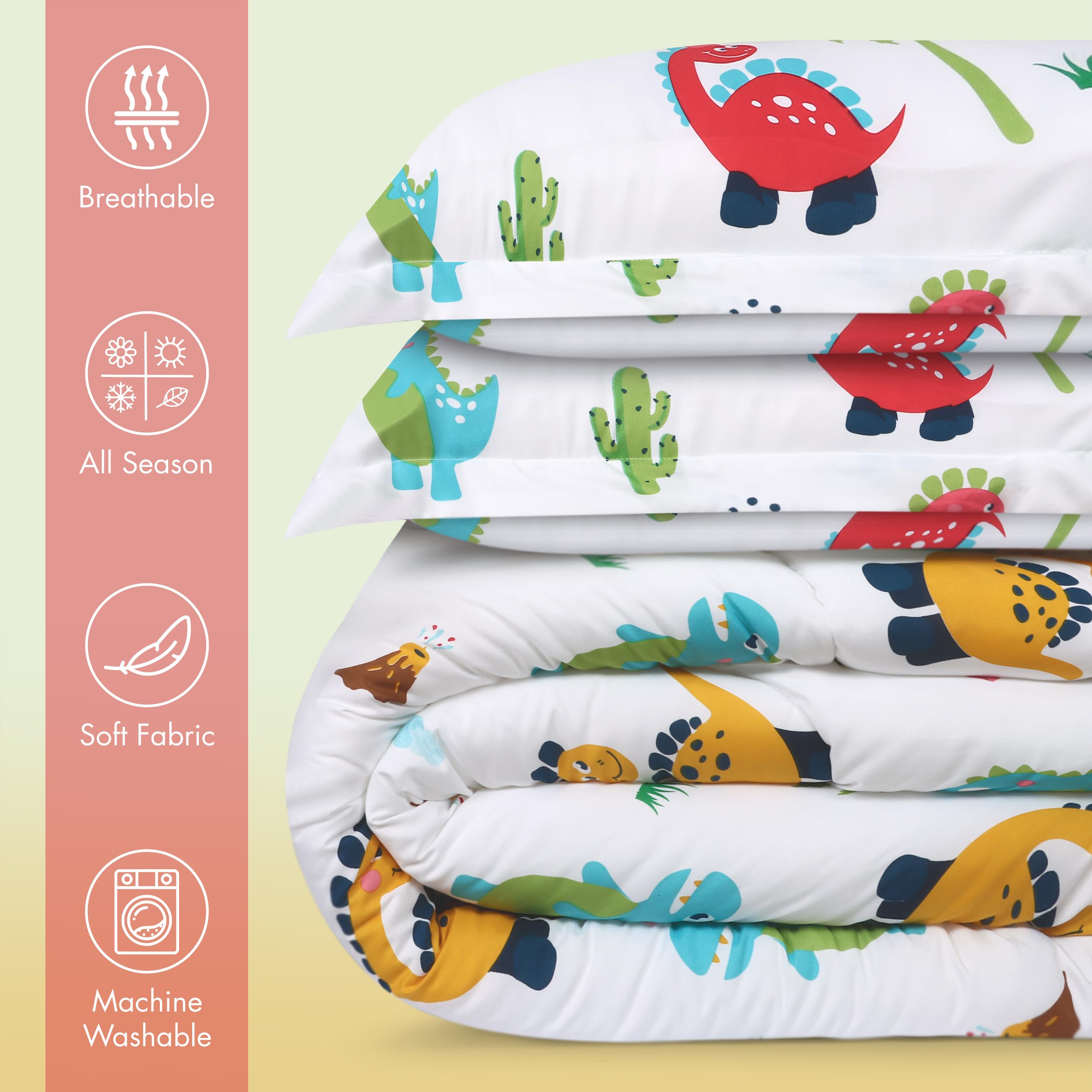 Foto 3 pulgar | Juego De Edredón Utopia Bedding Para Todas Las Estaciones Con Diseño De Dinosaurio, Doble, 3 Piezas - Venta Internac