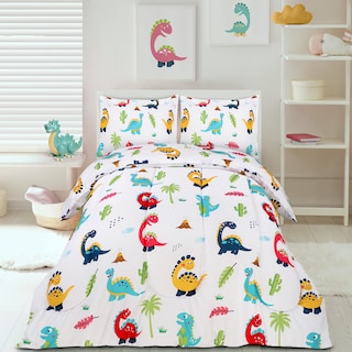 Foto 4 | Juego De Edredón Utopia Bedding Para Todas Las Estaciones Con Diseño De Dinosaurio, Doble, 3 Piezas - Venta Internac