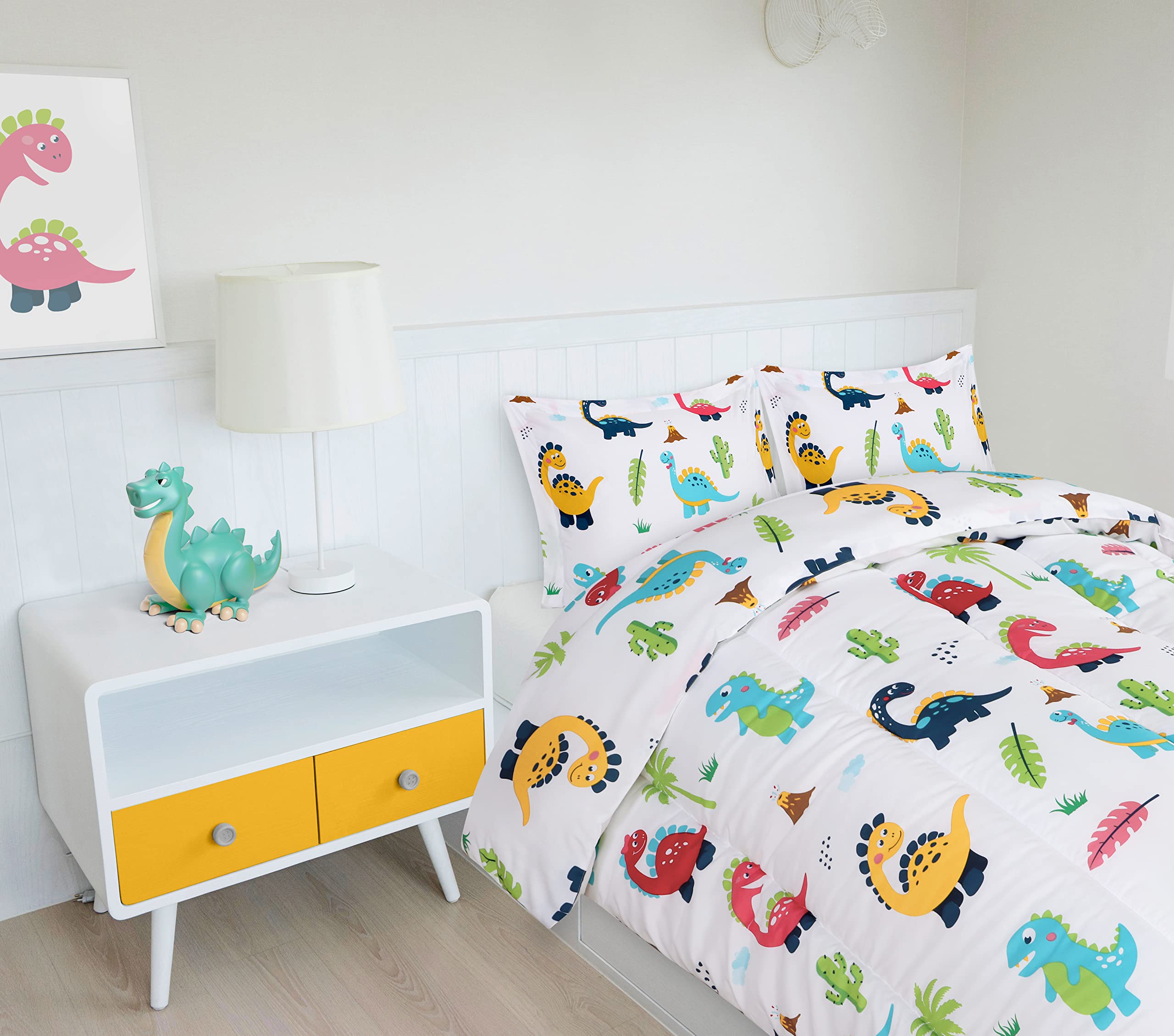Foto 5 | Juego De Edredón Utopia Bedding Para Todas Las Estaciones Con Diseño De Dinosaurio, Doble, 3 Piezas - Venta Internac
