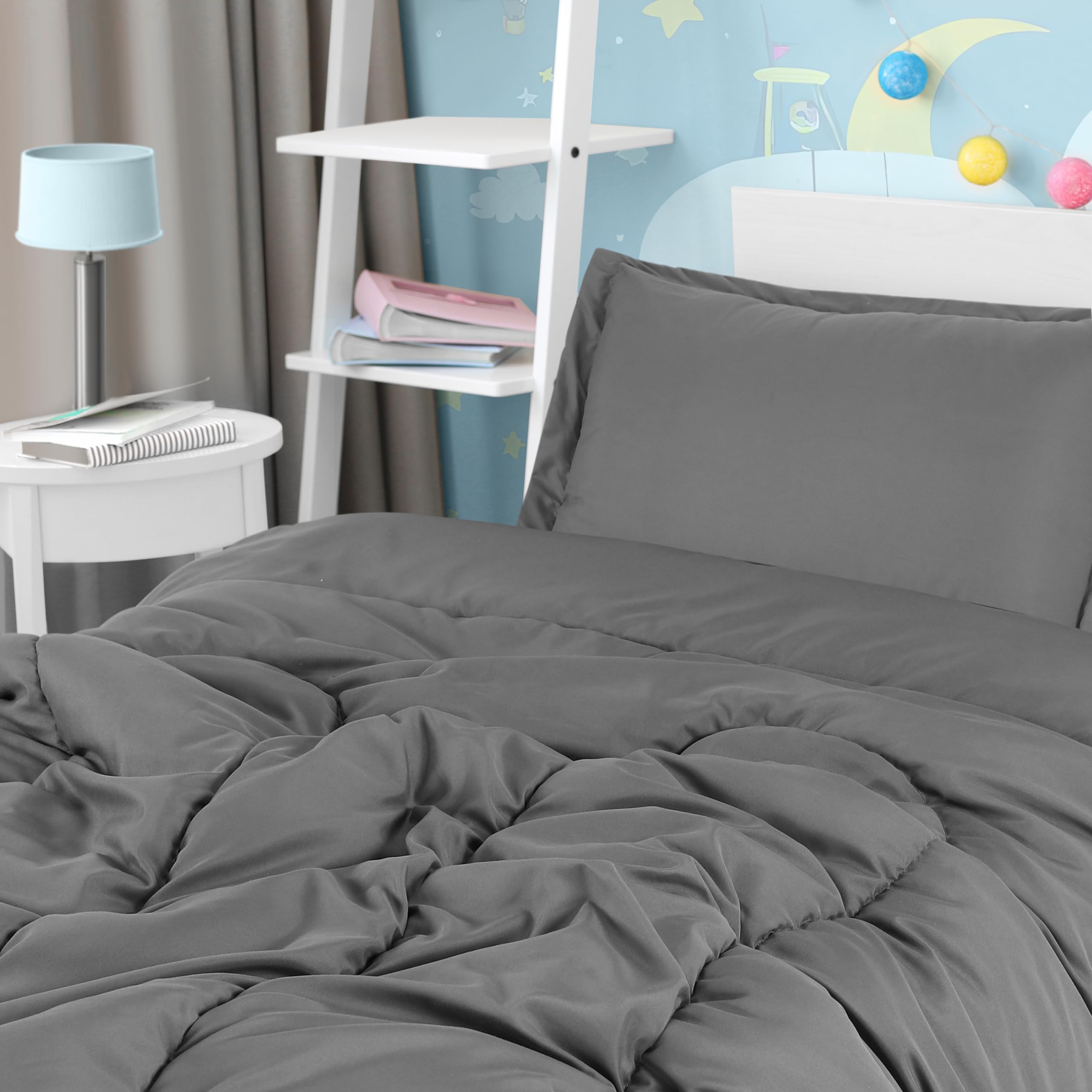 Foto 4 pulgar | Juego De Edredón Utopia Bedding Para Todas Las Estaciones, Gris, Doble Con 2 Fundas - Venta Internacional.