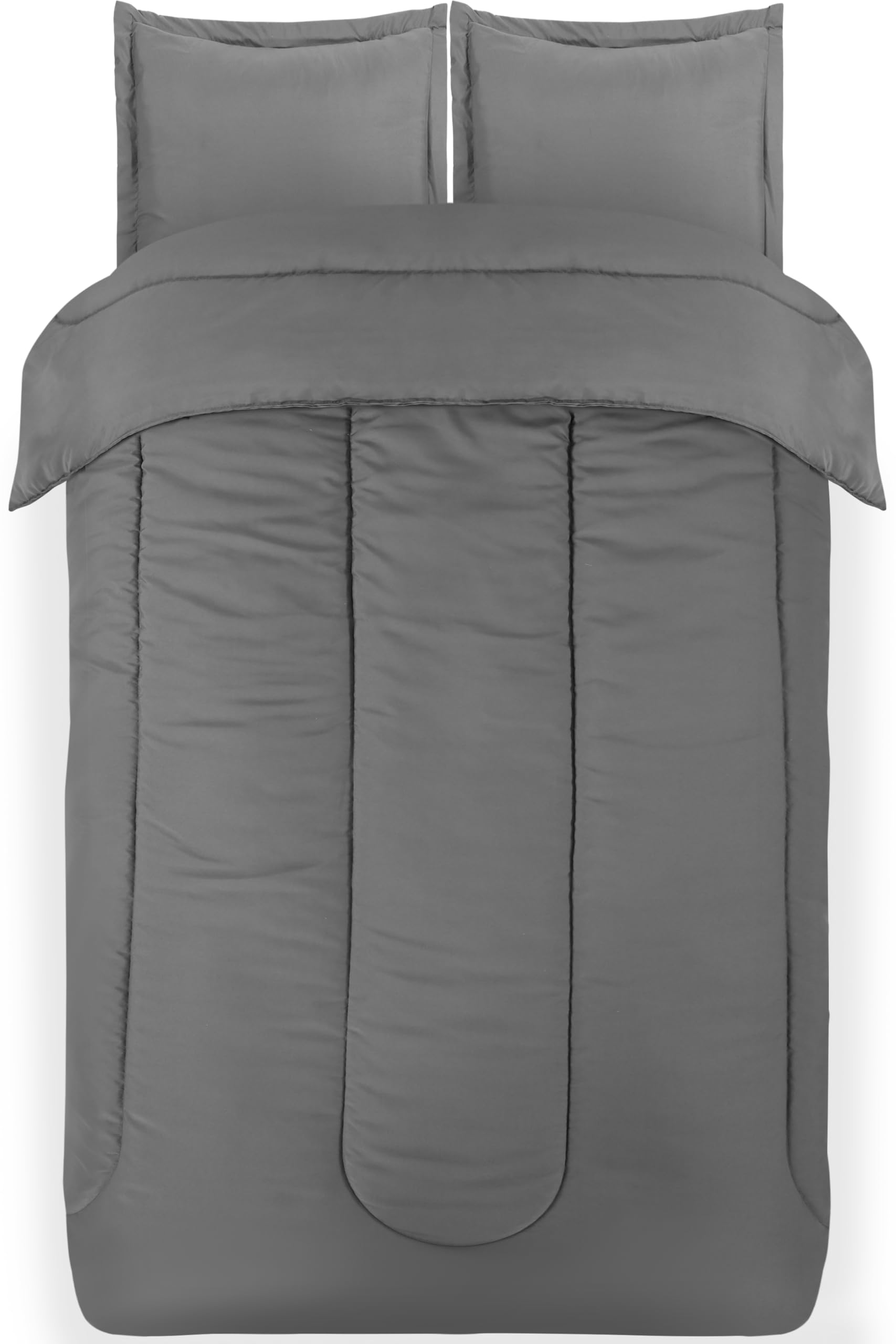 Foto 8 pulgar | Juego De Edredón Utopia Bedding Para Todas Las Estaciones, Gris, Doble Con 2 Fundas - Venta Internacional.