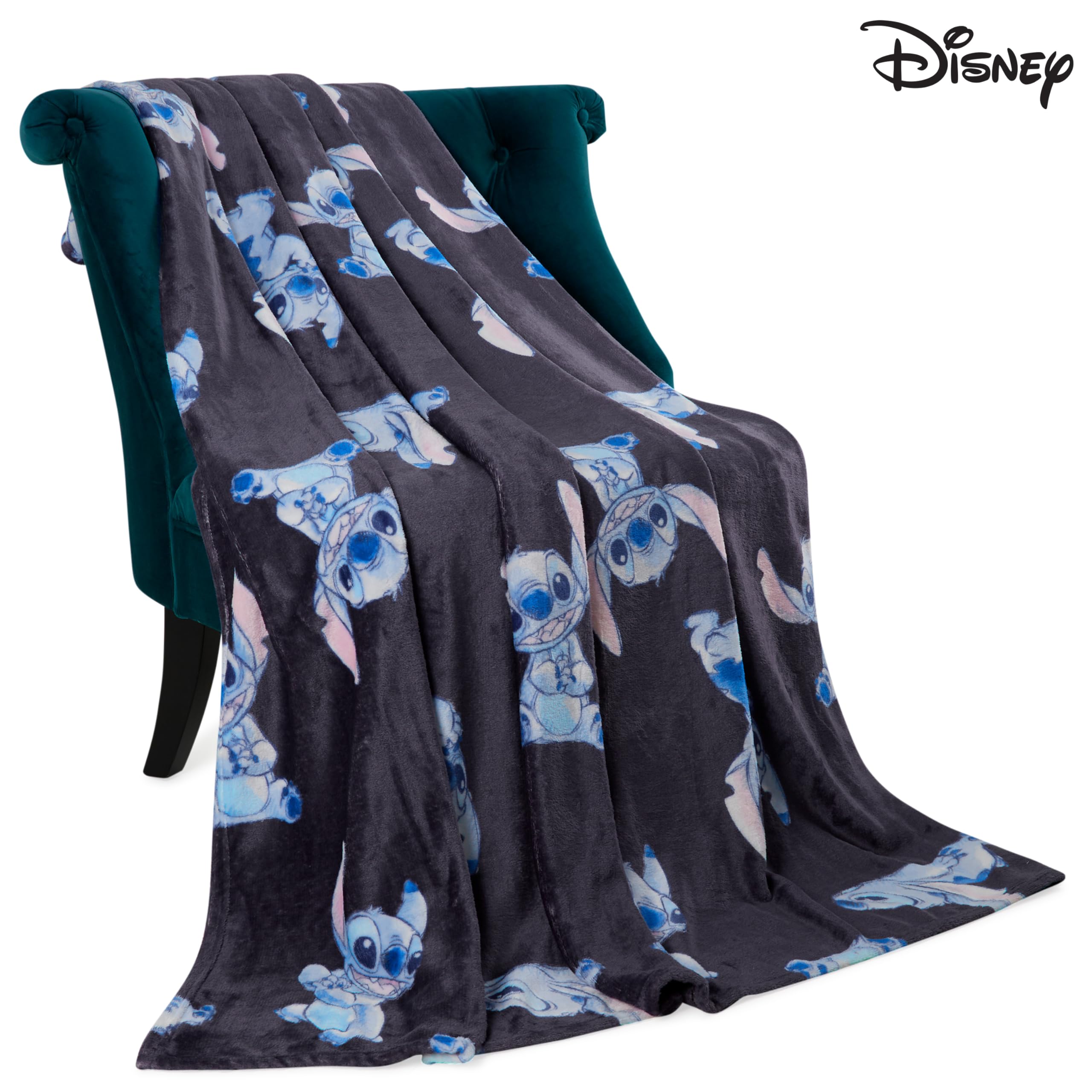 Foto 4 pulgar | Manta Polar con Estampado Disney Stitch 150 x 130 cm Azul - Venta Internacional