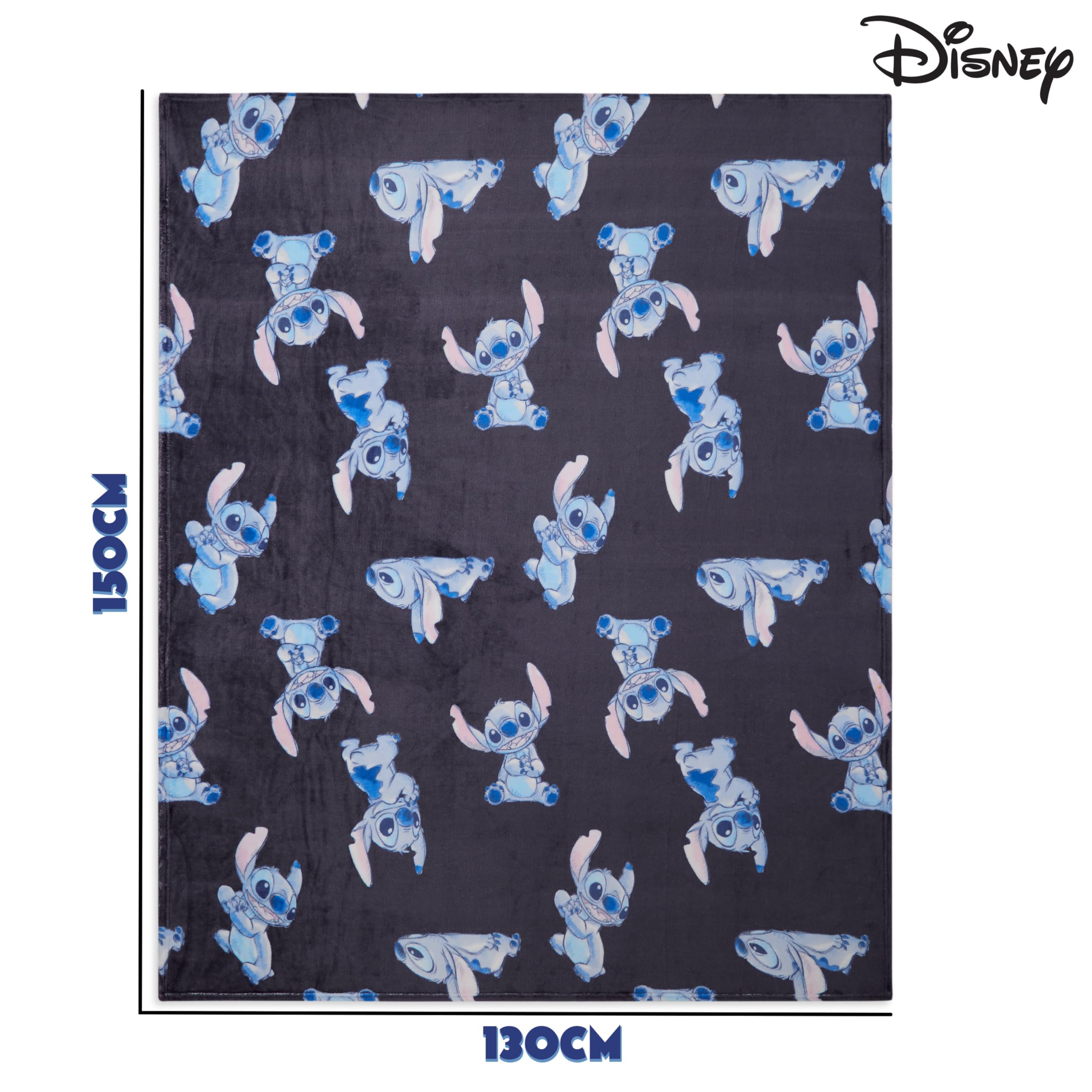 Foto 6 pulgar | Manta Polar con Estampado Disney Stitch 150 x 130 cm Azul - Venta Internacional