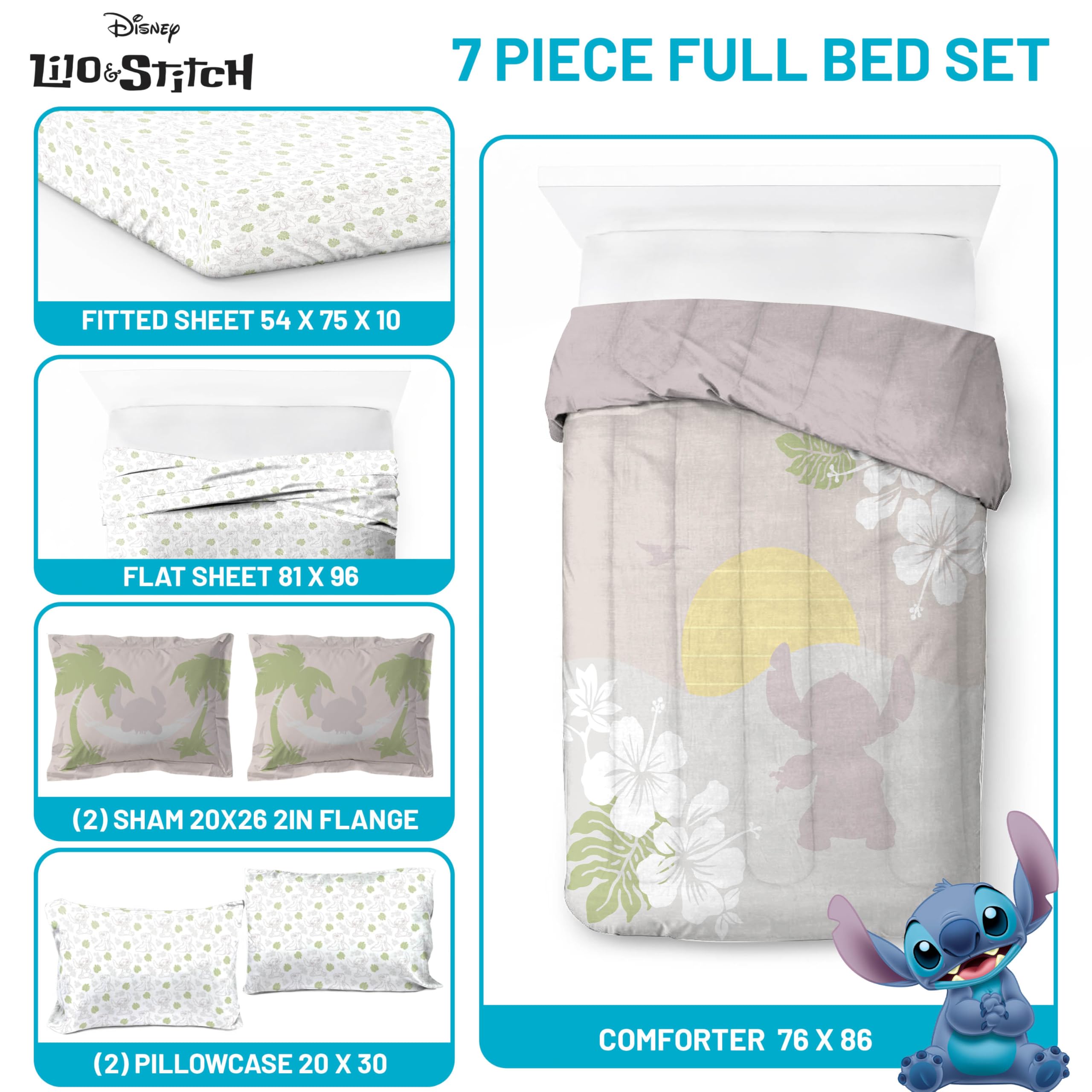 Foto 4 pulgar | Set Ropa de Cama Jay Franco Disney Lilo And Stitch - Venta Internacional