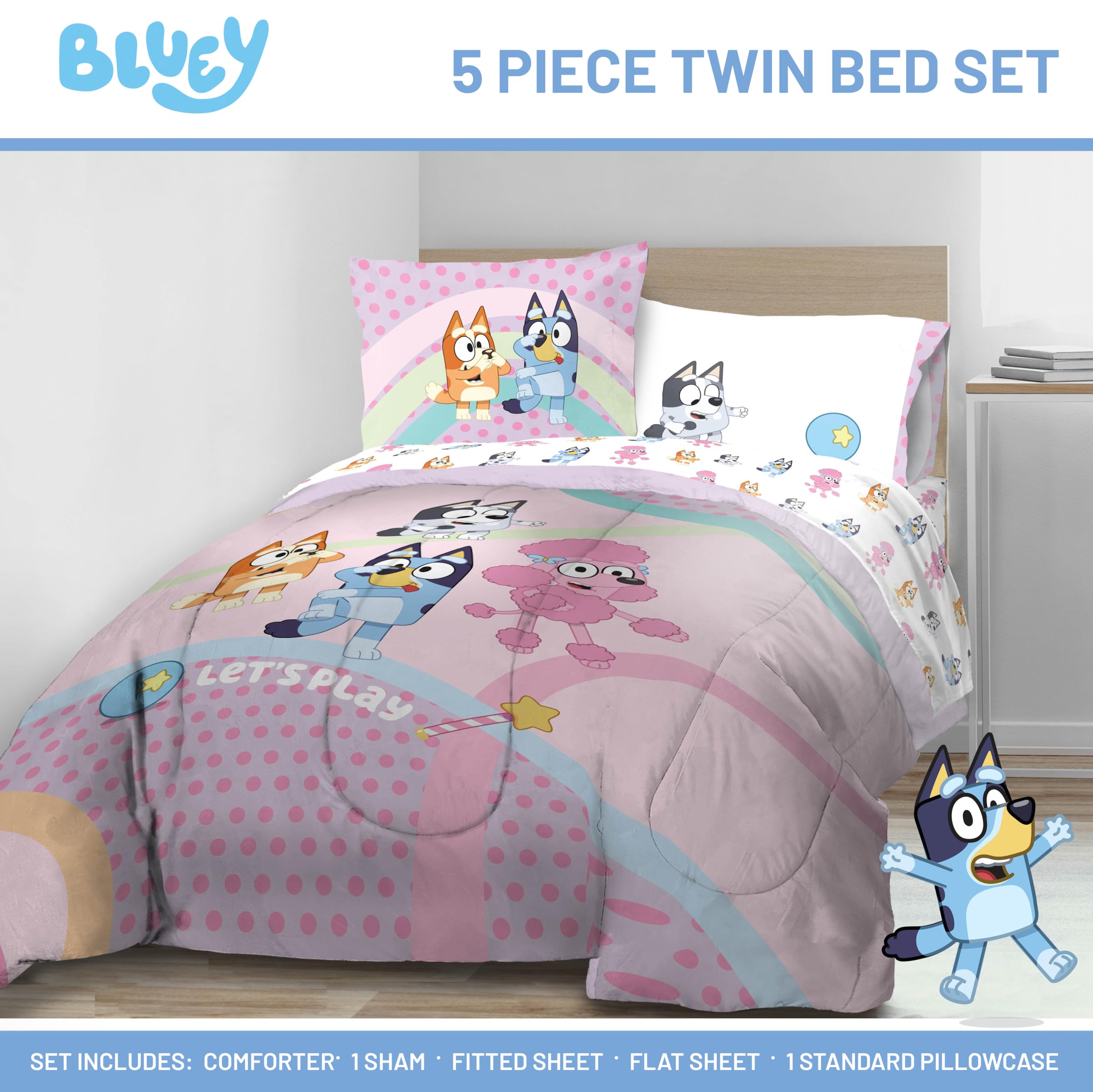 Foto 3 pulgar | Juego De Edredón Jay Franco Bluey Para Ropa De Cama Doble, 5 Piezas - Venta Internacional.