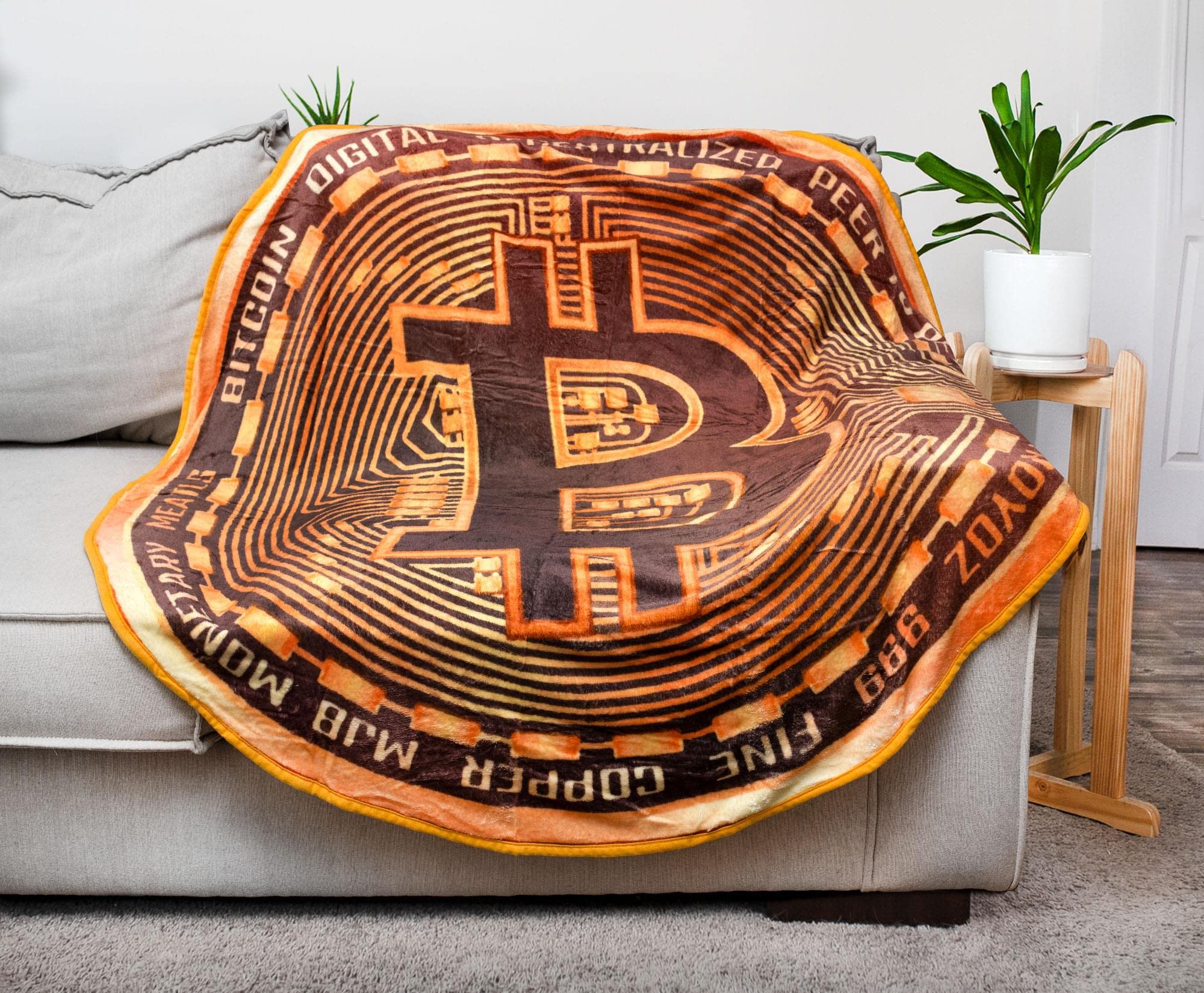 Foto 4 pulgar | Cobija Polar Toynk Bitcoin Criptomoneda 150 cm - Venta Internacional