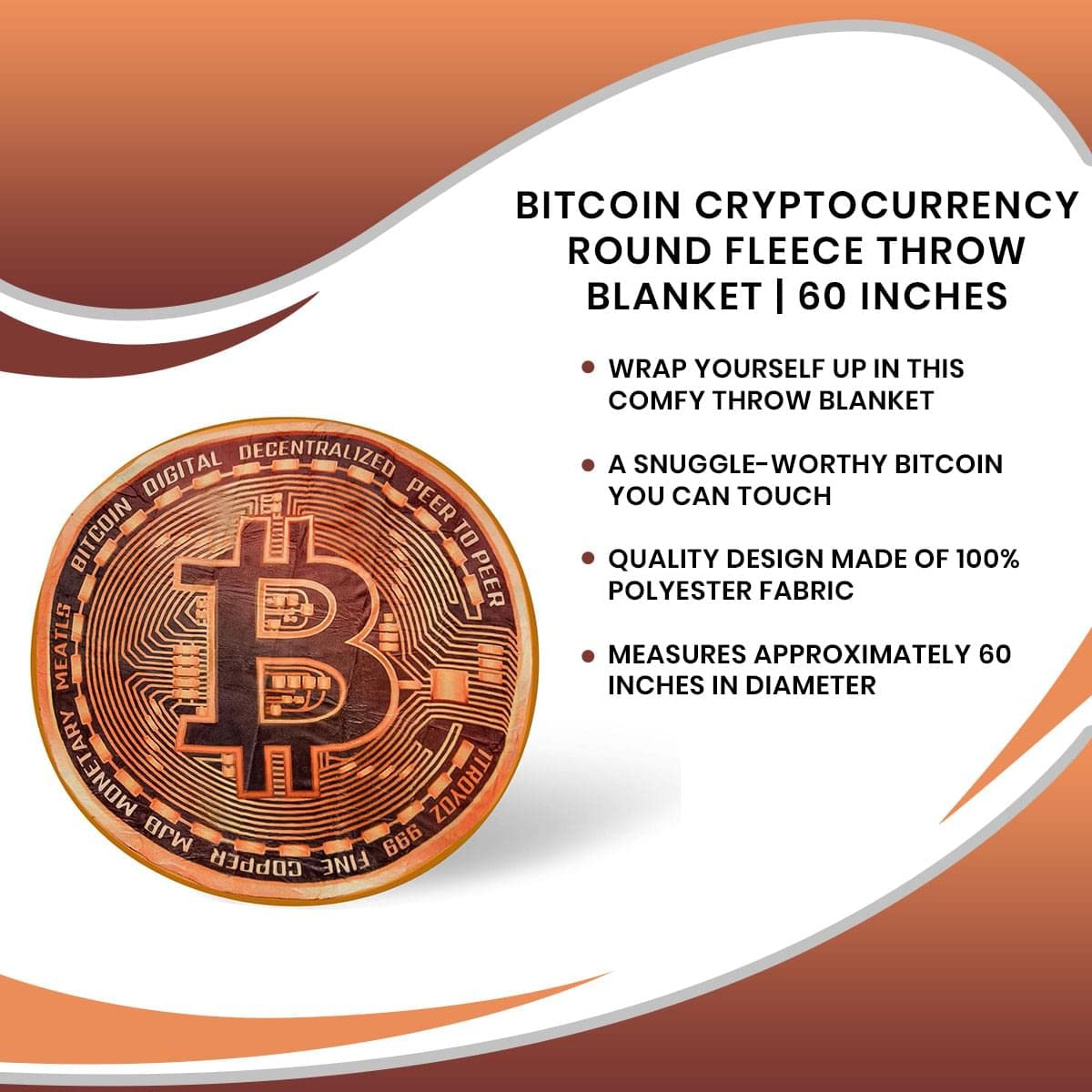 Foto 8 pulgar | Cobija Polar Toynk Bitcoin Criptomoneda 150 cm - Venta Internacional