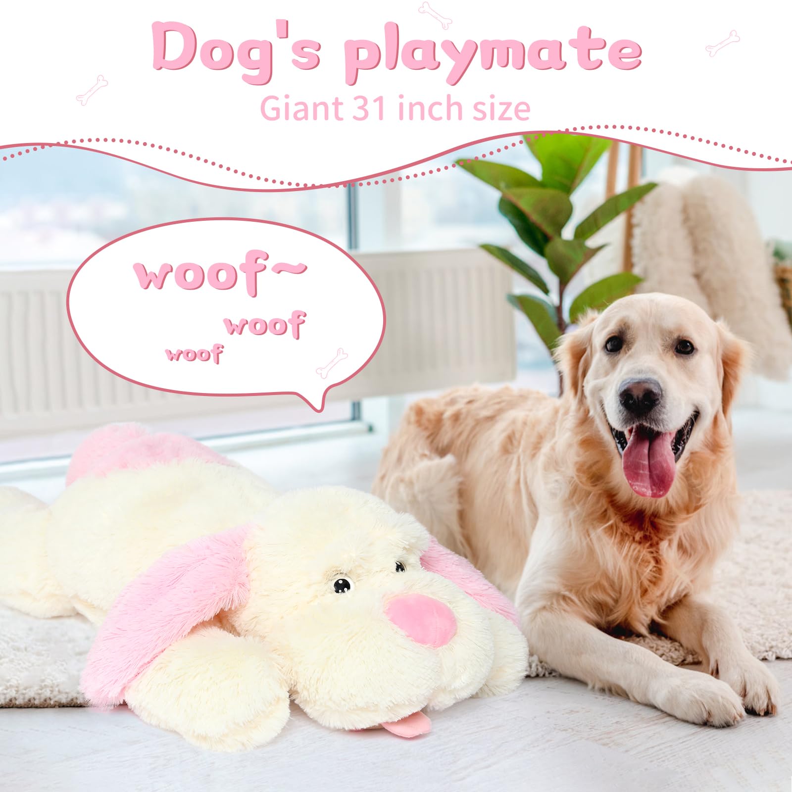 Foto 3 pulgar | Almohada De Felpa Morismos Dog De Peluche Grande De 80 Cm Para Niños - Venta Internacional.