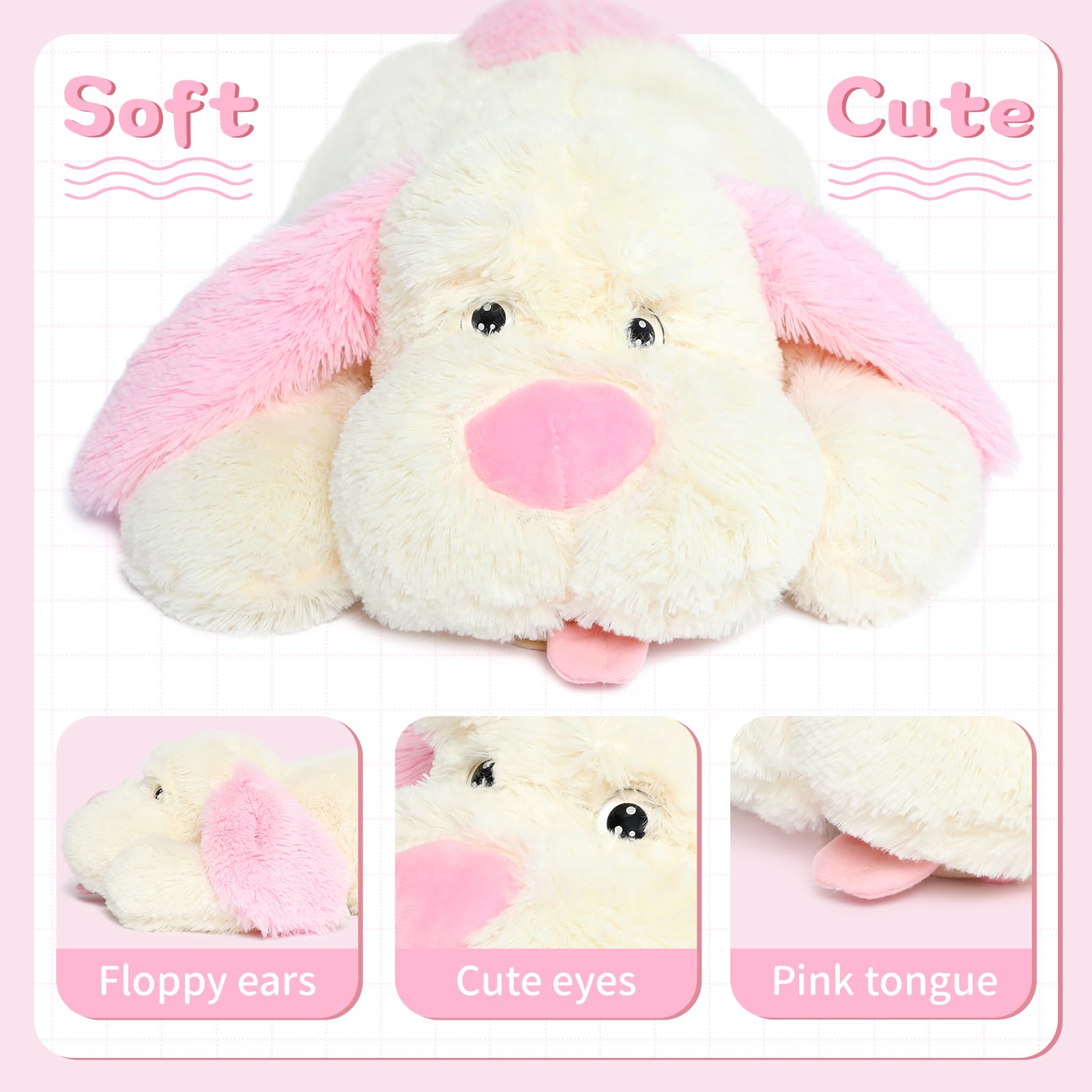 Foto 5 pulgar | Almohada De Felpa Morismos Dog De Peluche Grande De 80 Cm Para Niños - Venta Internacional.