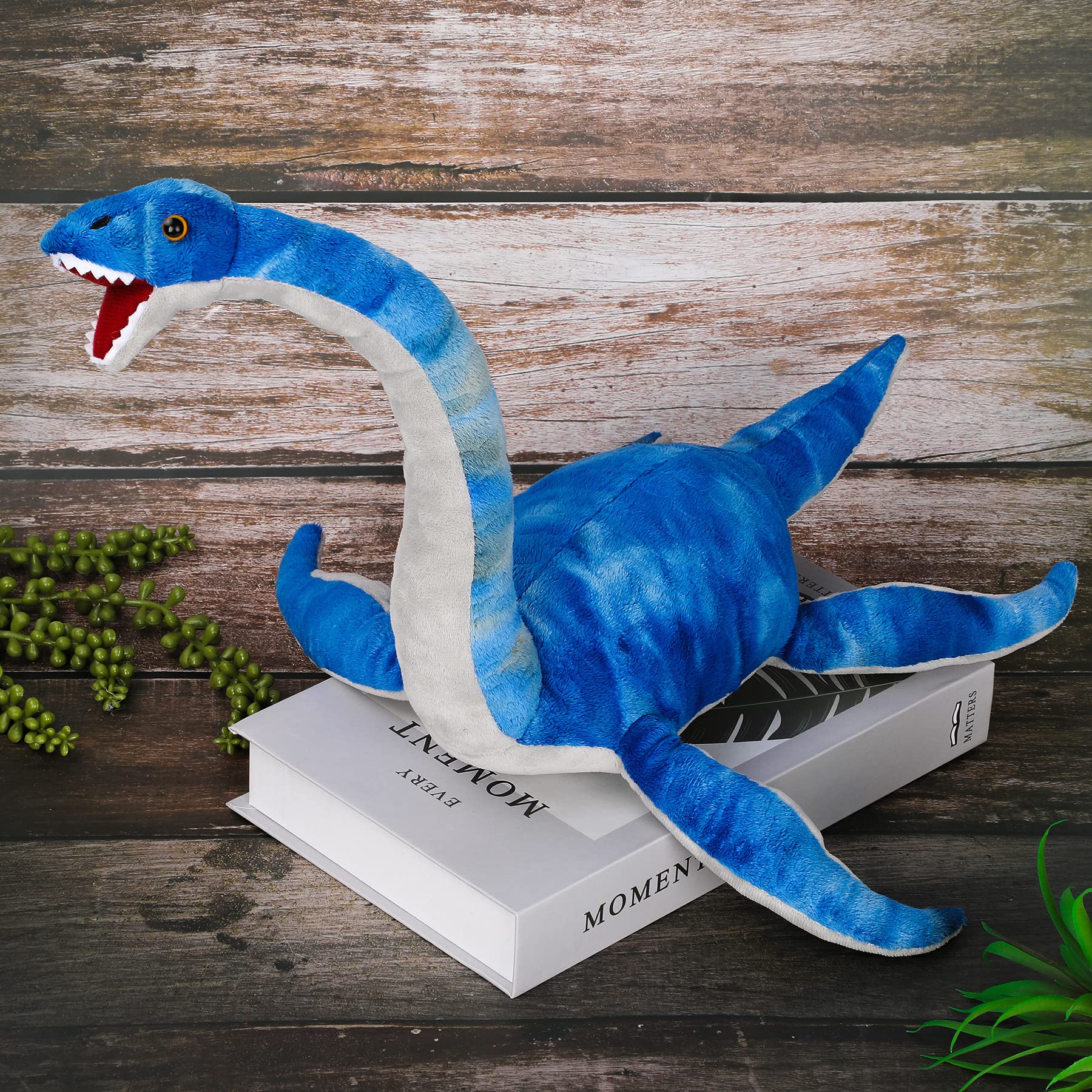 Foto 5 pulgar | Almohada De Peluche Con Forma De Dinosaurio Plesiosaurus, 45 Cm - Venta Internacional.