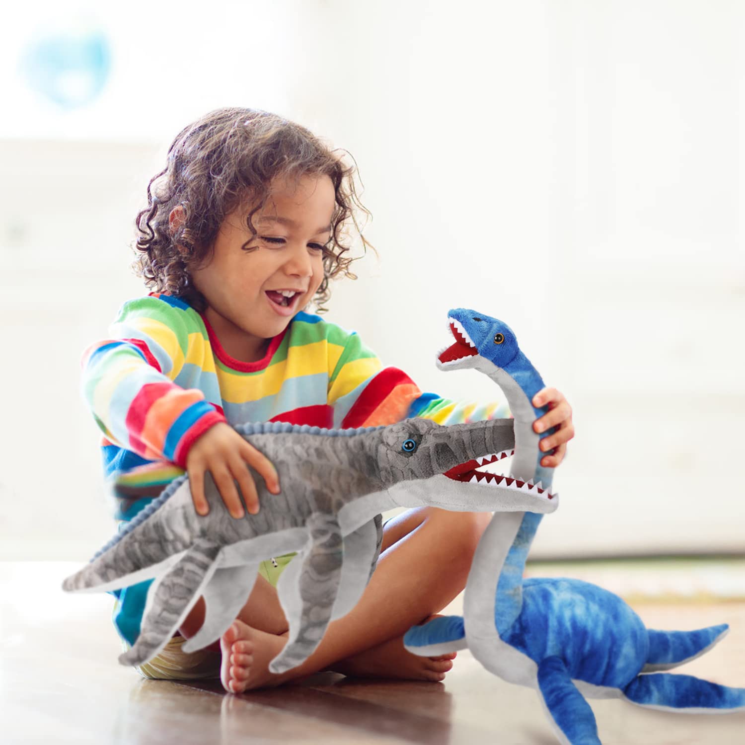 Foto 6 pulgar | Almohada De Peluche Con Forma De Dinosaurio Plesiosaurus, 45 Cm - Venta Internacional.