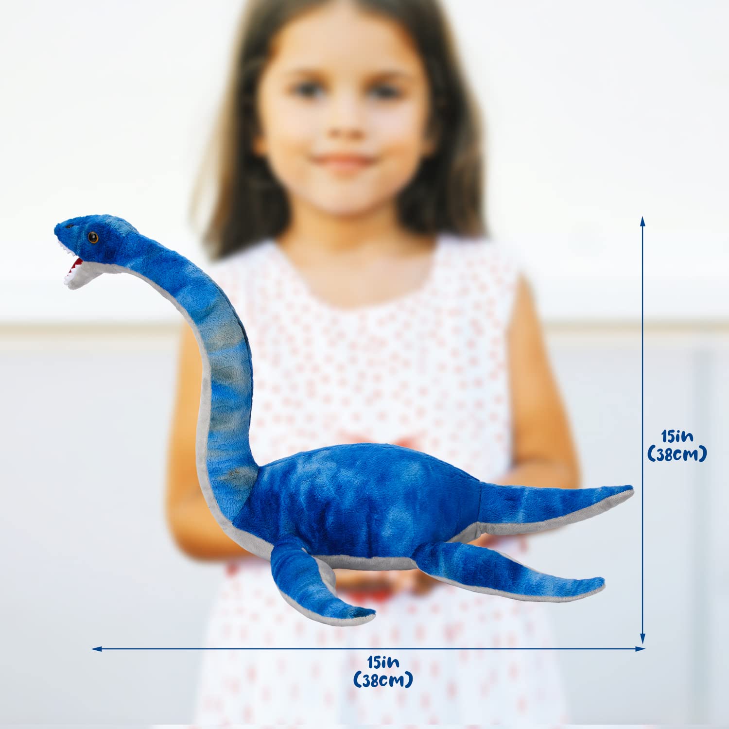 Foto 8 pulgar | Almohada De Peluche Con Forma De Dinosaurio Plesiosaurus, 45 Cm - Venta Internacional.