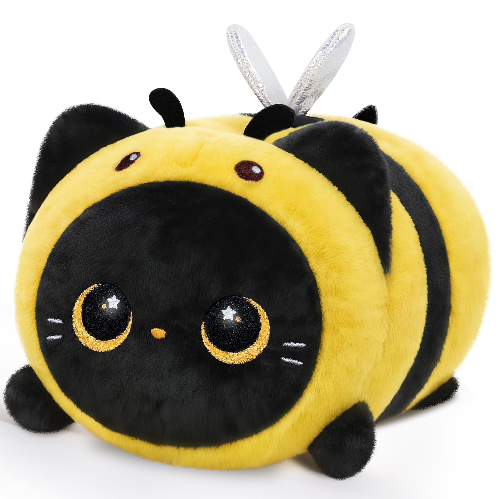 Cojín De Felpa Mewaii, Bonito Gato Negro, Abeja, Kawaii, 40 Cm, Regalo Para Niños - Venta Internacional.