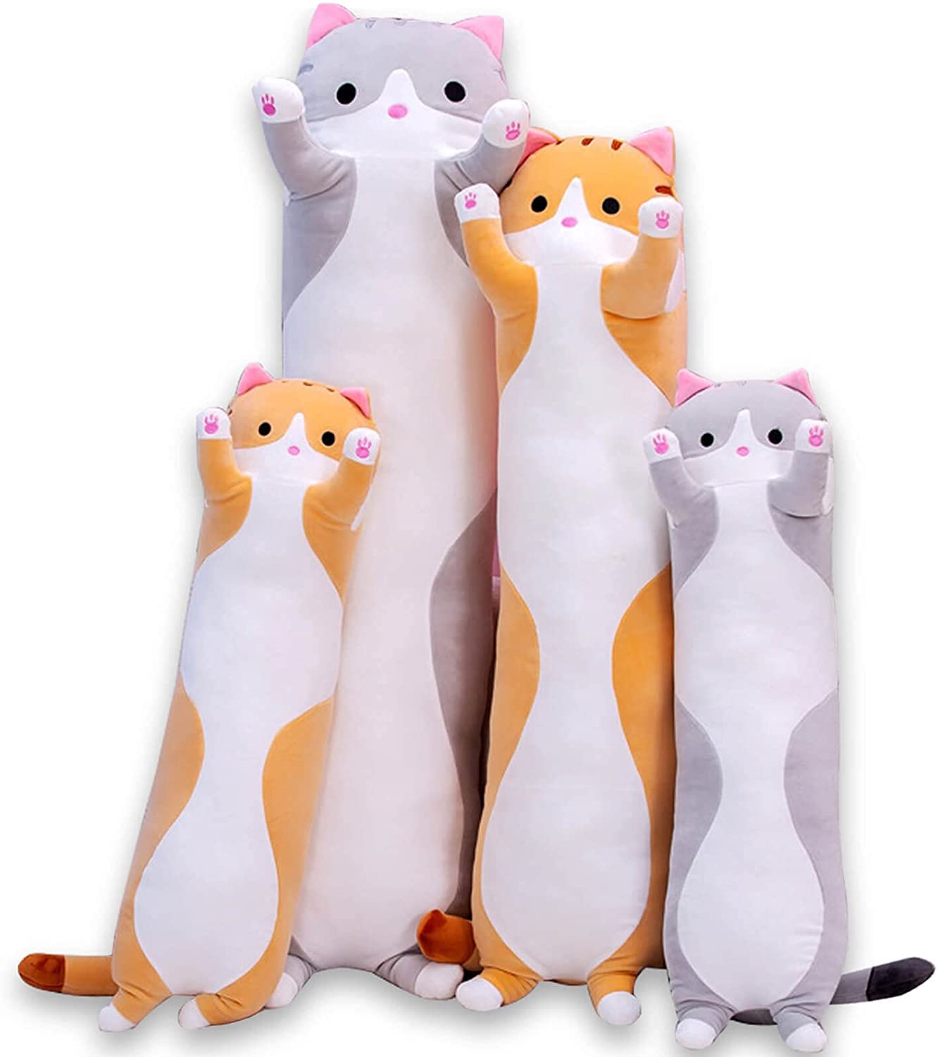 Foto 2 pulgar | Almohada Corporal Larga De Felpa Oeonuas Cute Cat Para Niños Y Niñas, Color Gris - Venta Internacional.