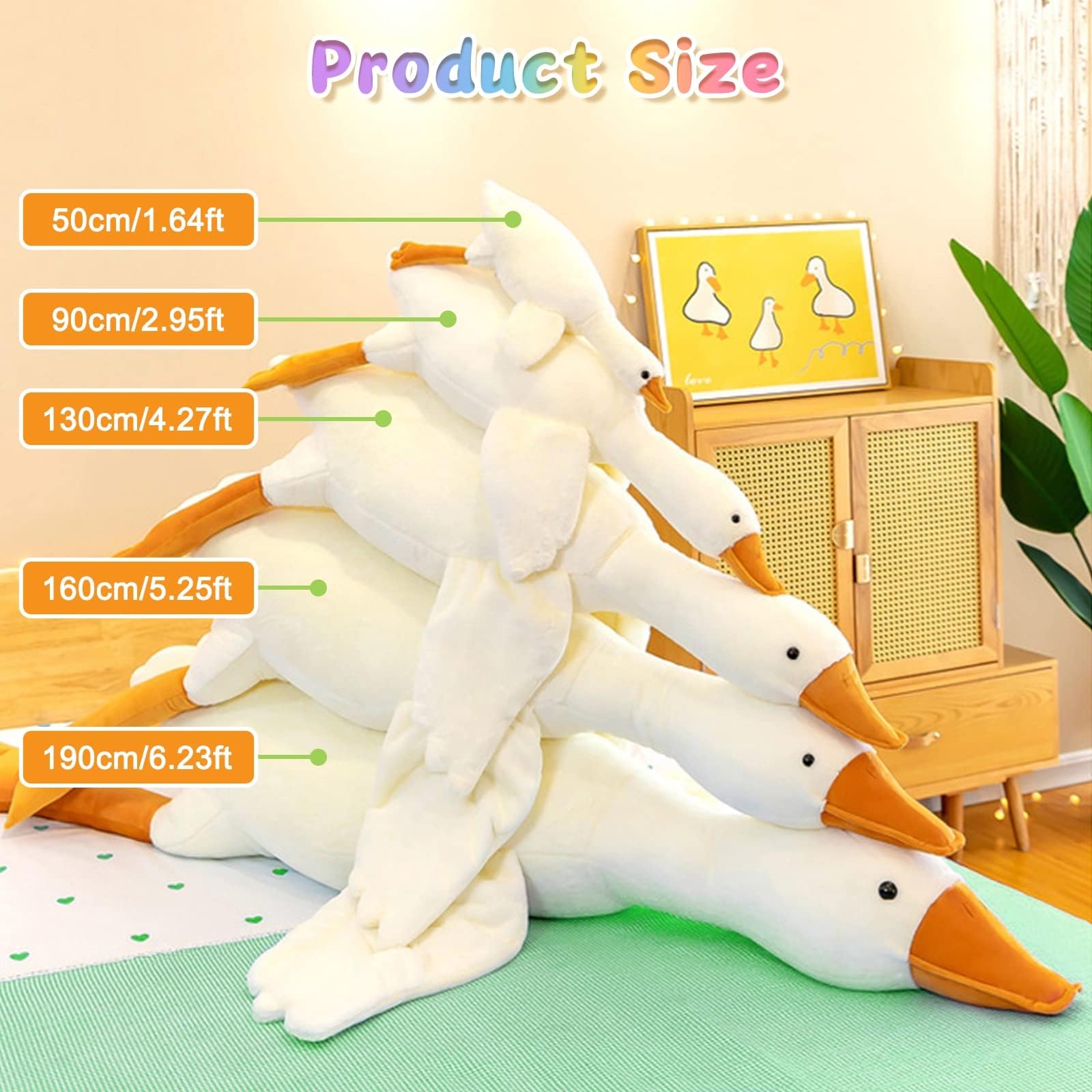 Foto 6 pulgar | Muñeca De Peluche Cottonstar Goose, 90 Cm, Color Blanco - Venta Internacional.