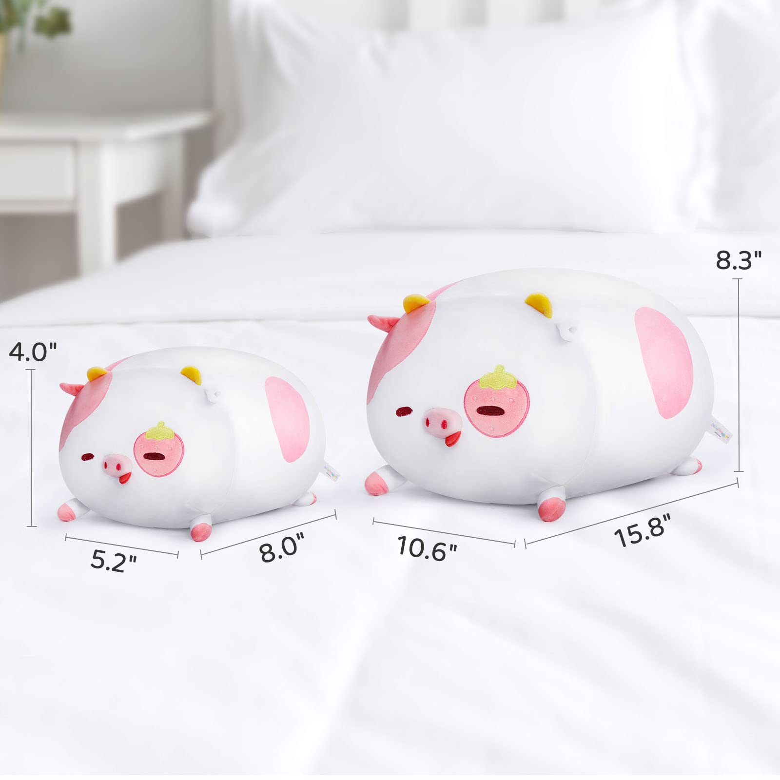 Foto 5 pulgar | Almohada De Peluche Mewaii Con Forma De Vaca Fresa De 40 Cm - Venta Internacional.