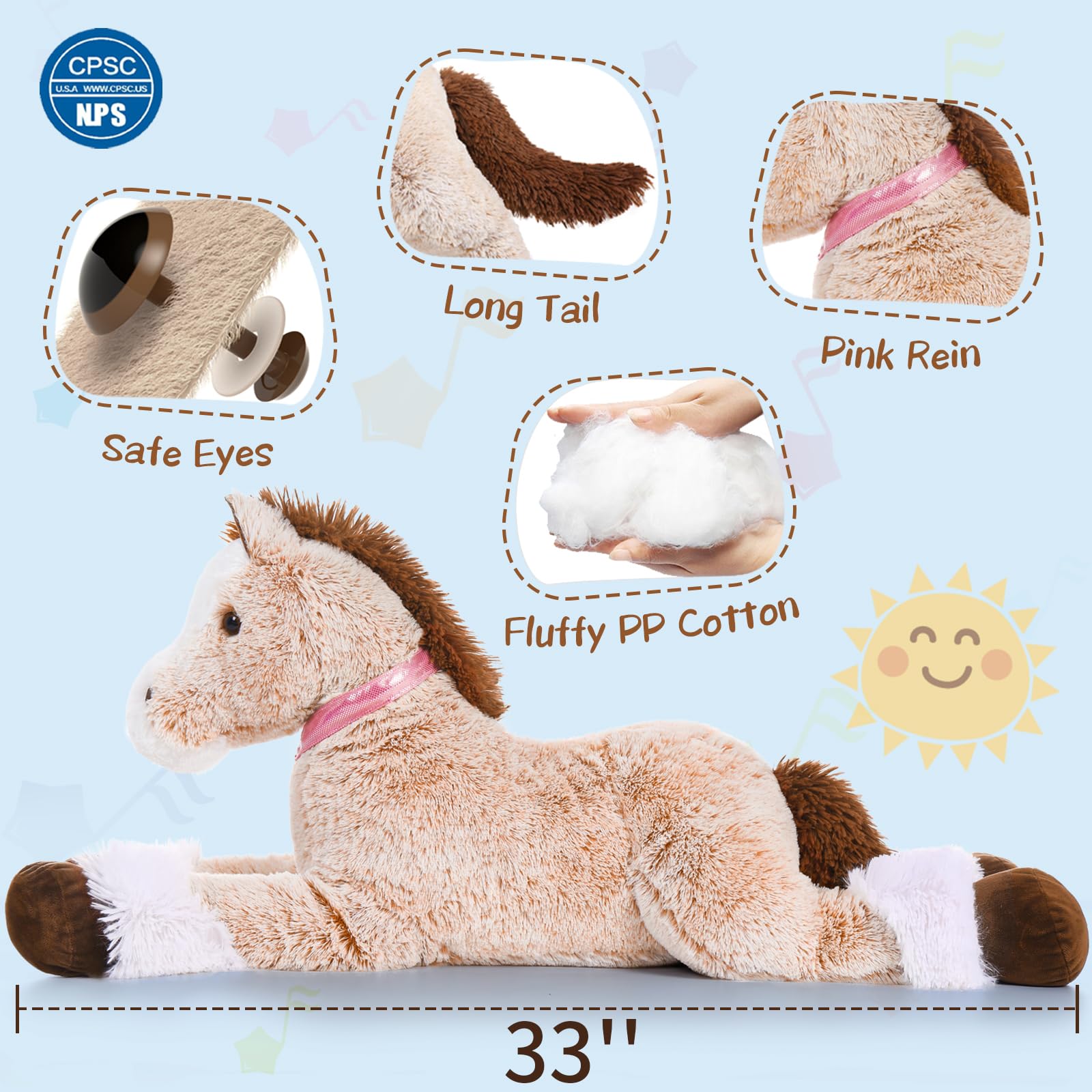 Foto 8 pulgar | Peluche Maogolan Big Horse De 83 Cm Para Niños - Venta Internacional.
