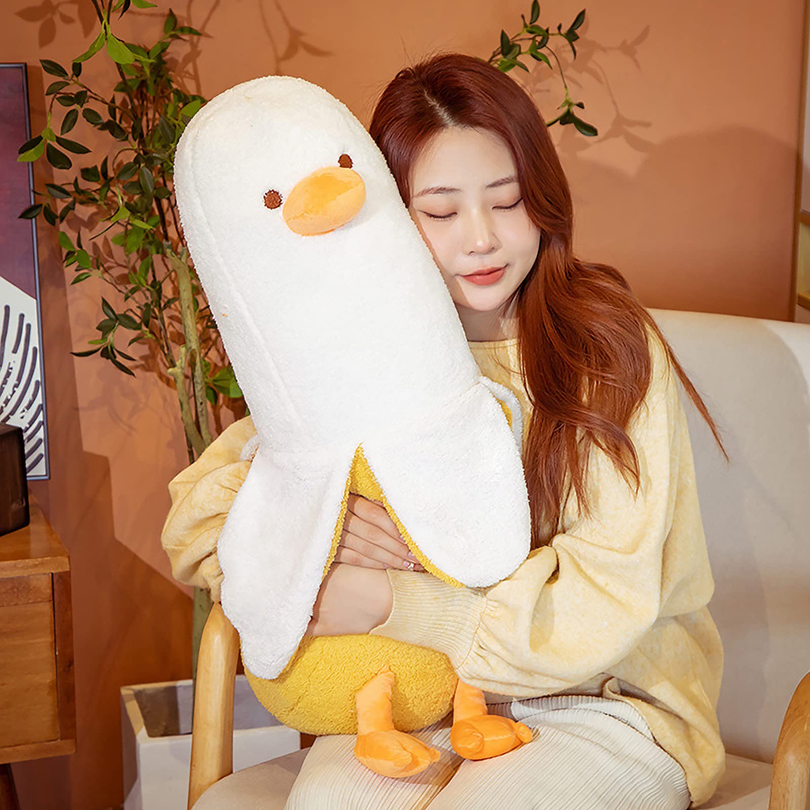 Foto 7 pulgar | Almohada De Peluche Con Forma De Melocotón Con Forma De Gato, Plátano Y Pato, 90 Cm, Color Amarillo - Venta Internac
