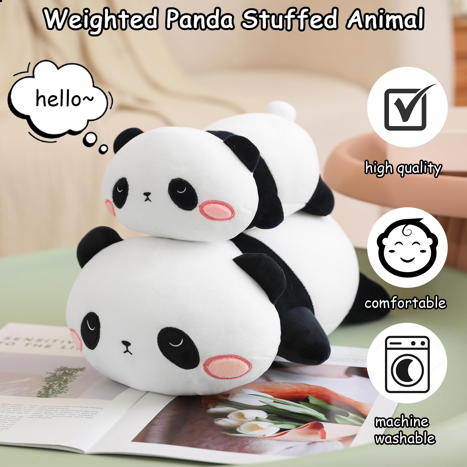 Foto 3 pulgar | Peluche De Panda Pesado Sqeqe - Venta Internacional.
