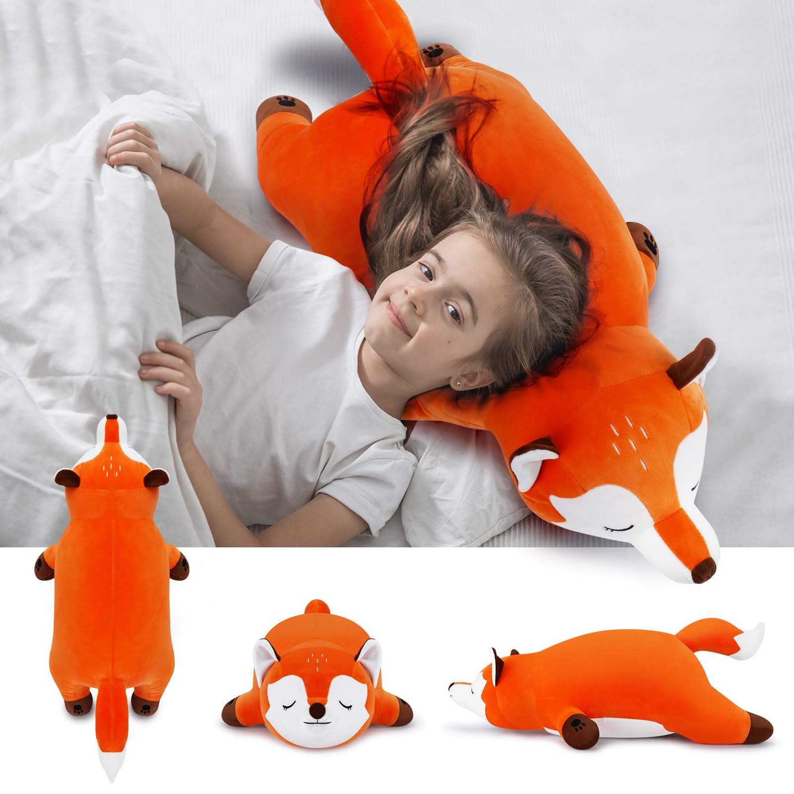 Foto 6 pulgar | Almohada De Felpa Auspicious Beginning Giant Foxy De 30 Pulgadas, Color Naranja - Venta Internacional.