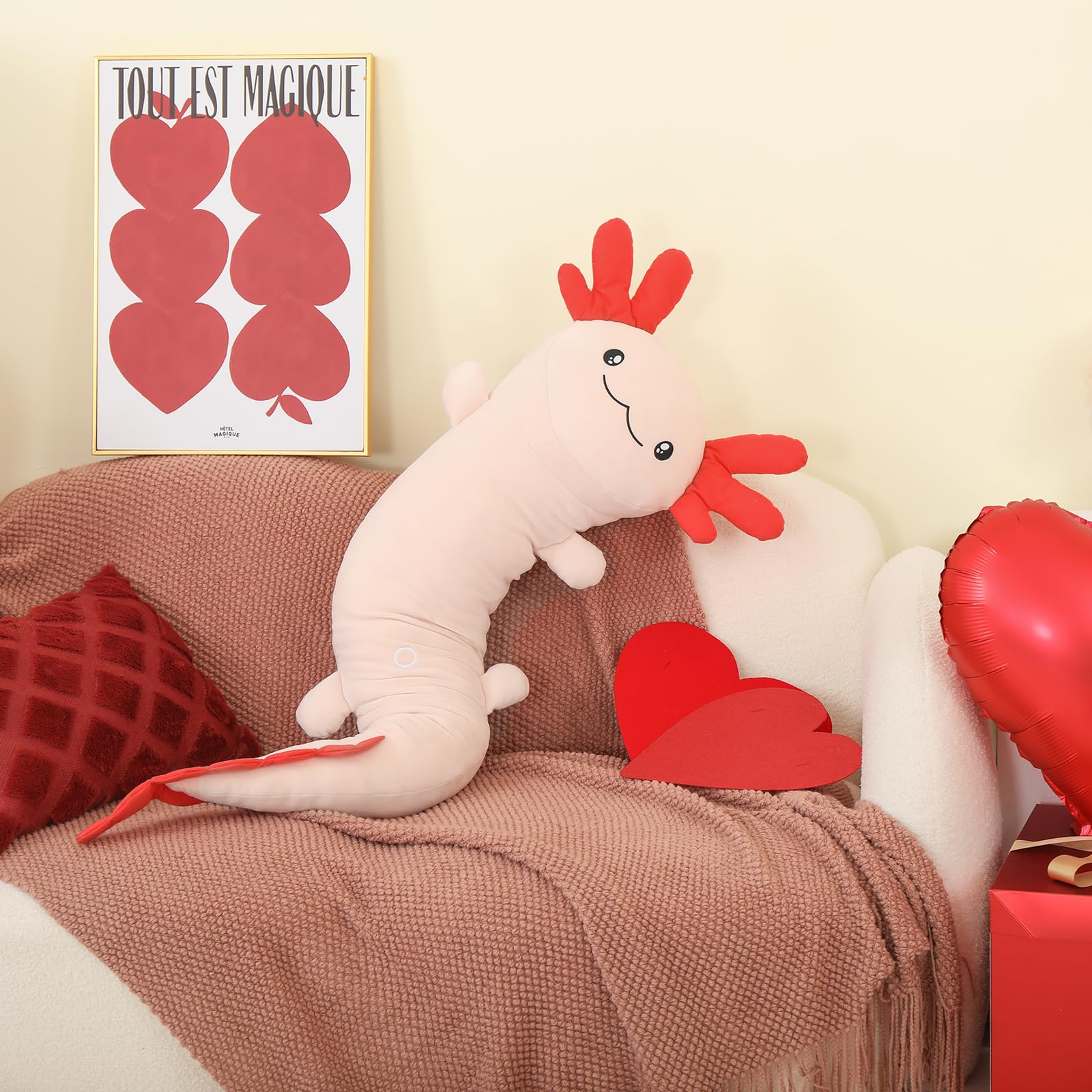 Foto 3 pulgar | Peluche De Peluche Maogolan Giant Axolotl 120 Cm, Color Rosa - Venta Internacional.