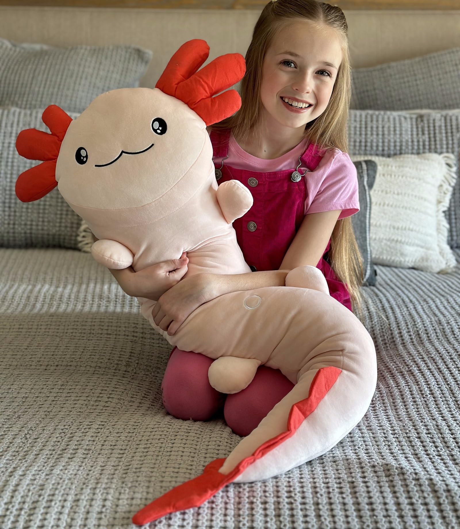 Foto 4 pulgar | Peluche De Peluche Maogolan Giant Axolotl 120 Cm, Color Rosa - Venta Internacional.
