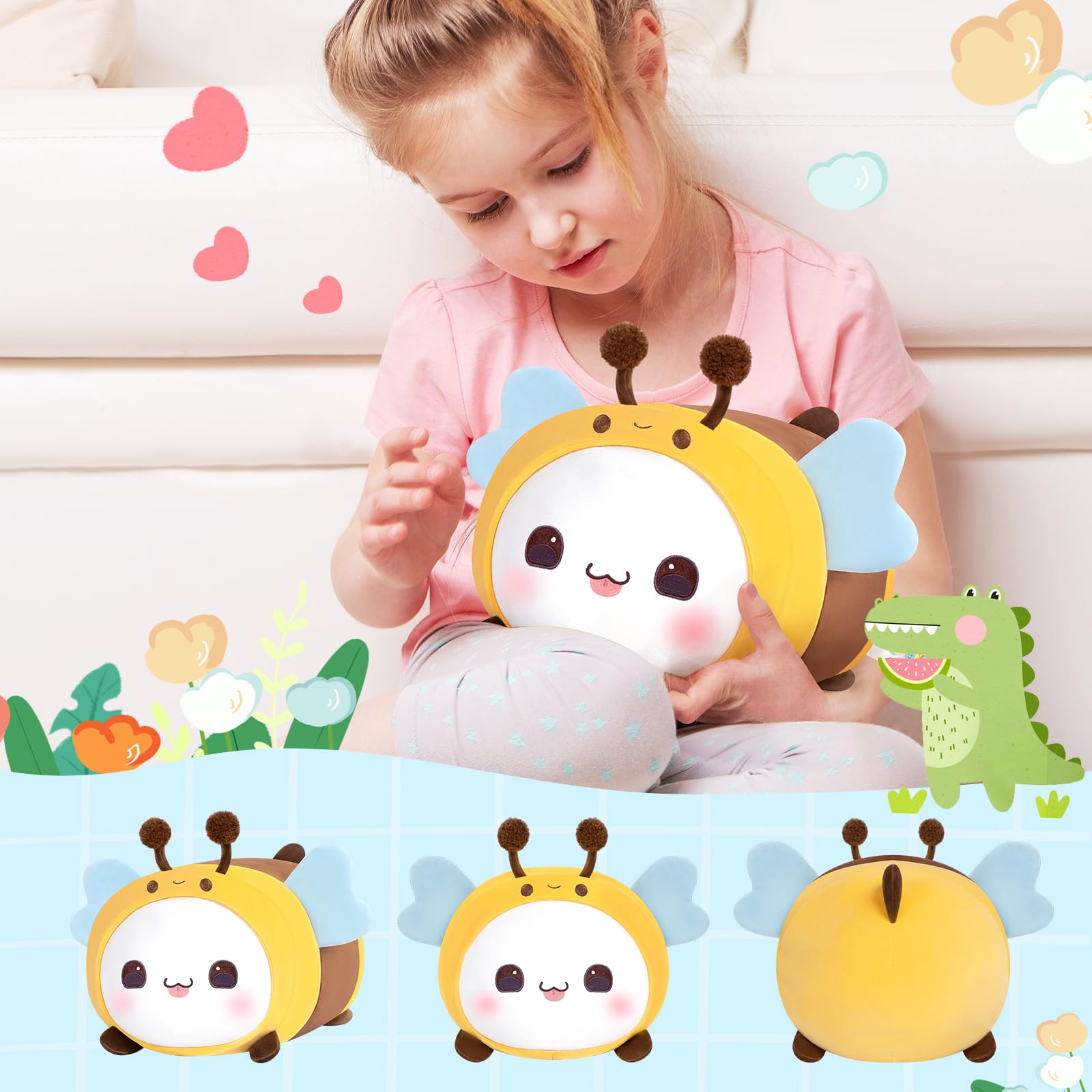 Foto 4 | Cojín De Felpa Mewaii, Bonito Gato Y Abeja Kawaii Con Disfraz De Abeja, 40 Cm - Venta Internacional.