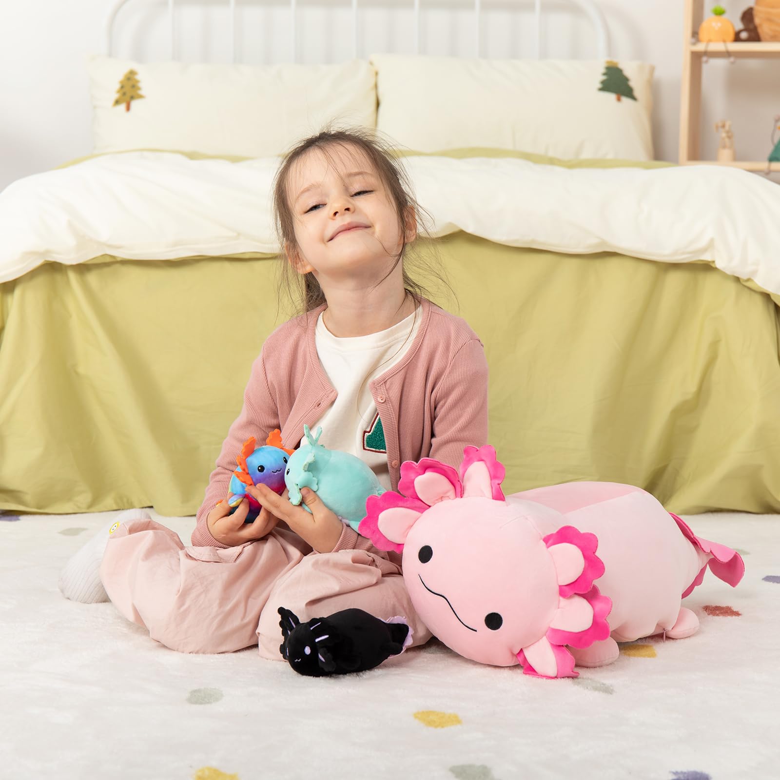 Foto 4 pulgar | Juguete De Peluche Maogolan Giant Axolotl Con 3 Bebés En El Interior De 60 Cm - Venta Internacional.
