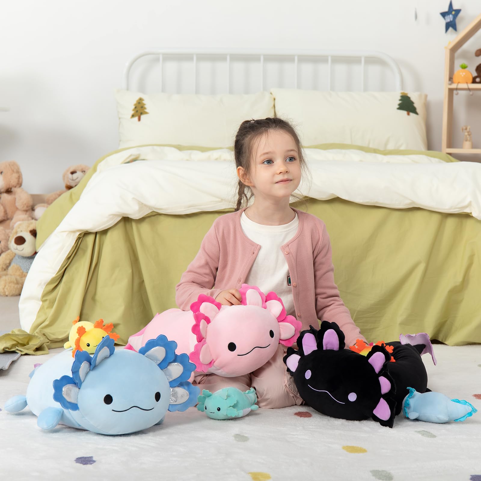 Foto 6 pulgar | Juguete De Peluche Maogolan Giant Axolotl Con 3 Bebés En El Interior De 60 Cm - Venta Internacional.