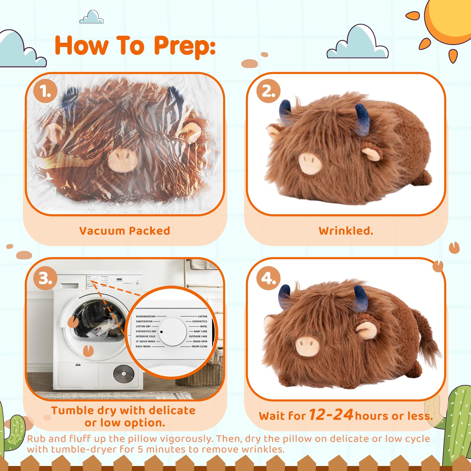 Foto 7 | Peluche Mewaii Cute Highland Cow Para Niñas De 40 Cm - Venta Internacional.