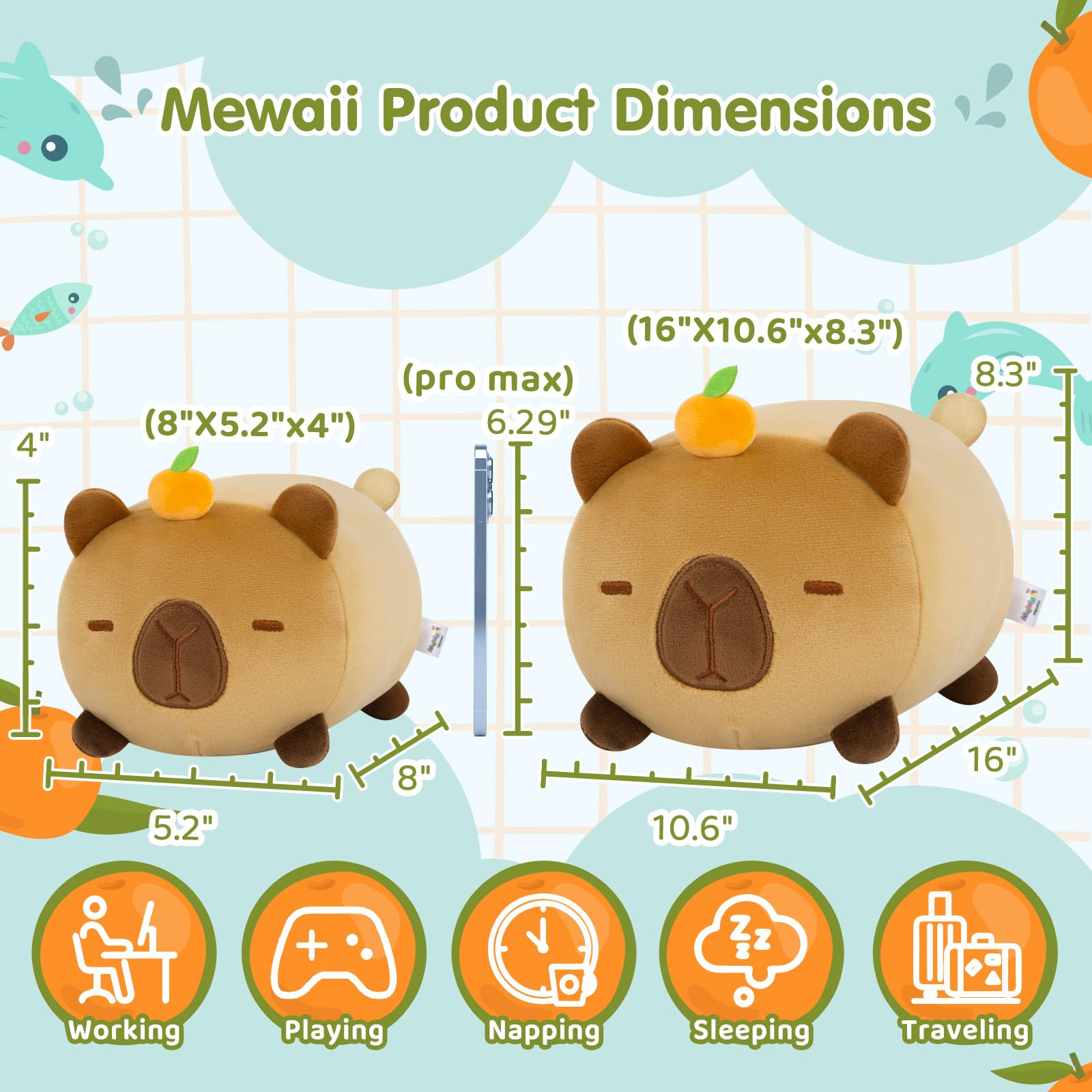 Foto 4 pulgar | Peluche Mewaii Cute Capibara De 40 Cm, Suave Y Esponjoso Para Niños - Venta Internacional.