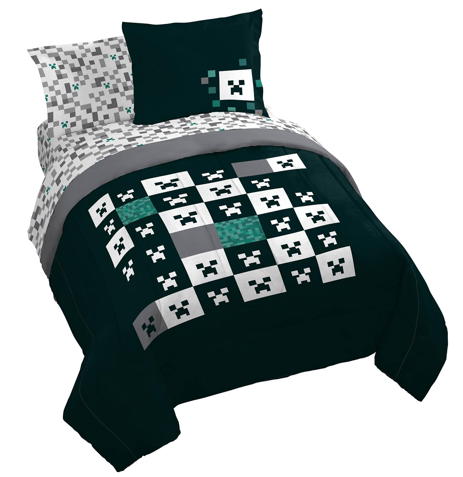 Foto 2 pulgar | Set De Edredón Jay Franco Minecraft Creeper Queen, 7 Piezas - Venta Internacional.