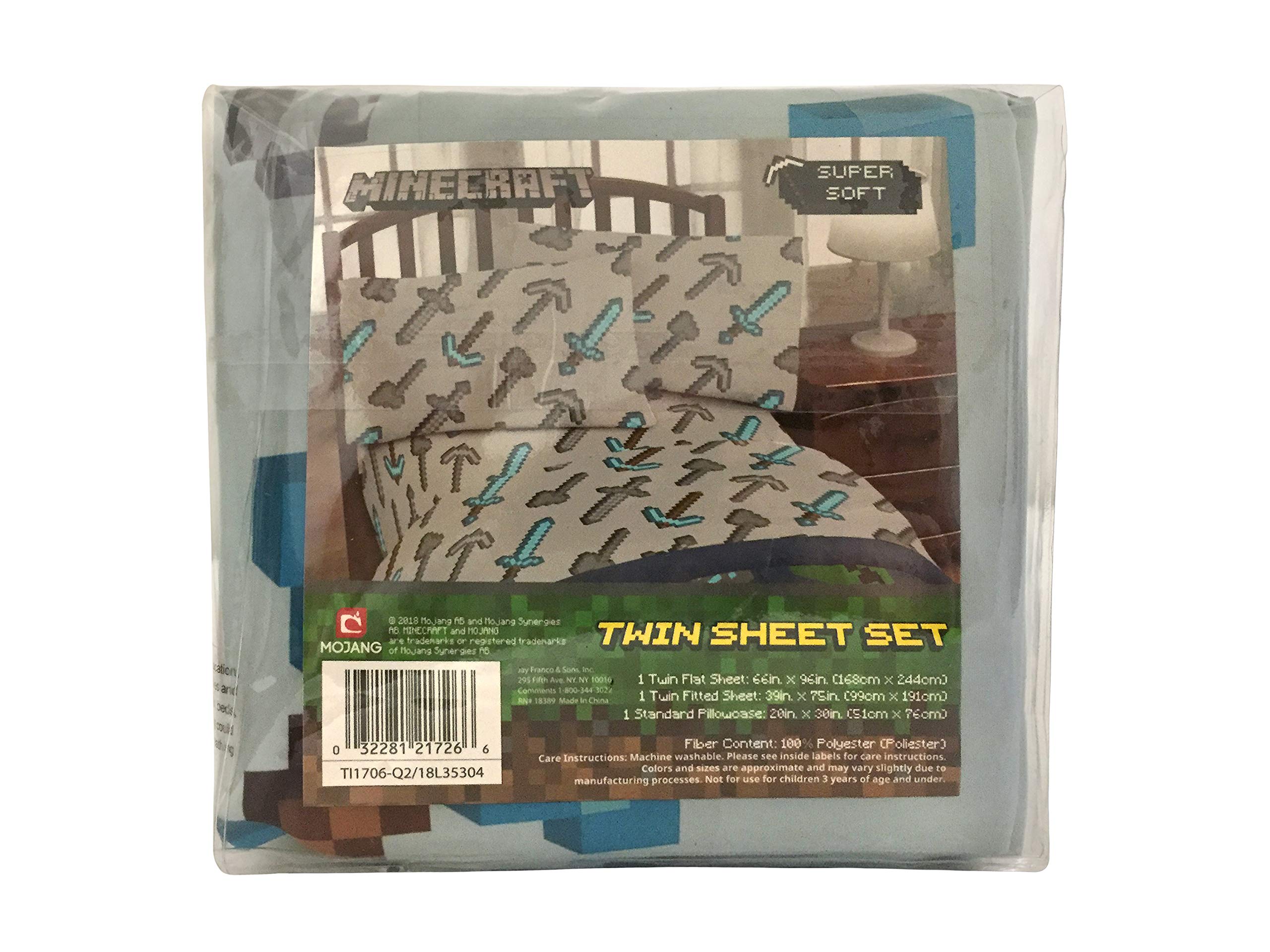 Foto 7 | Juego De Sábanas Con Personajes Isométricos De Minecraft De Jay Franco, Gemelos - Venta Internacional.