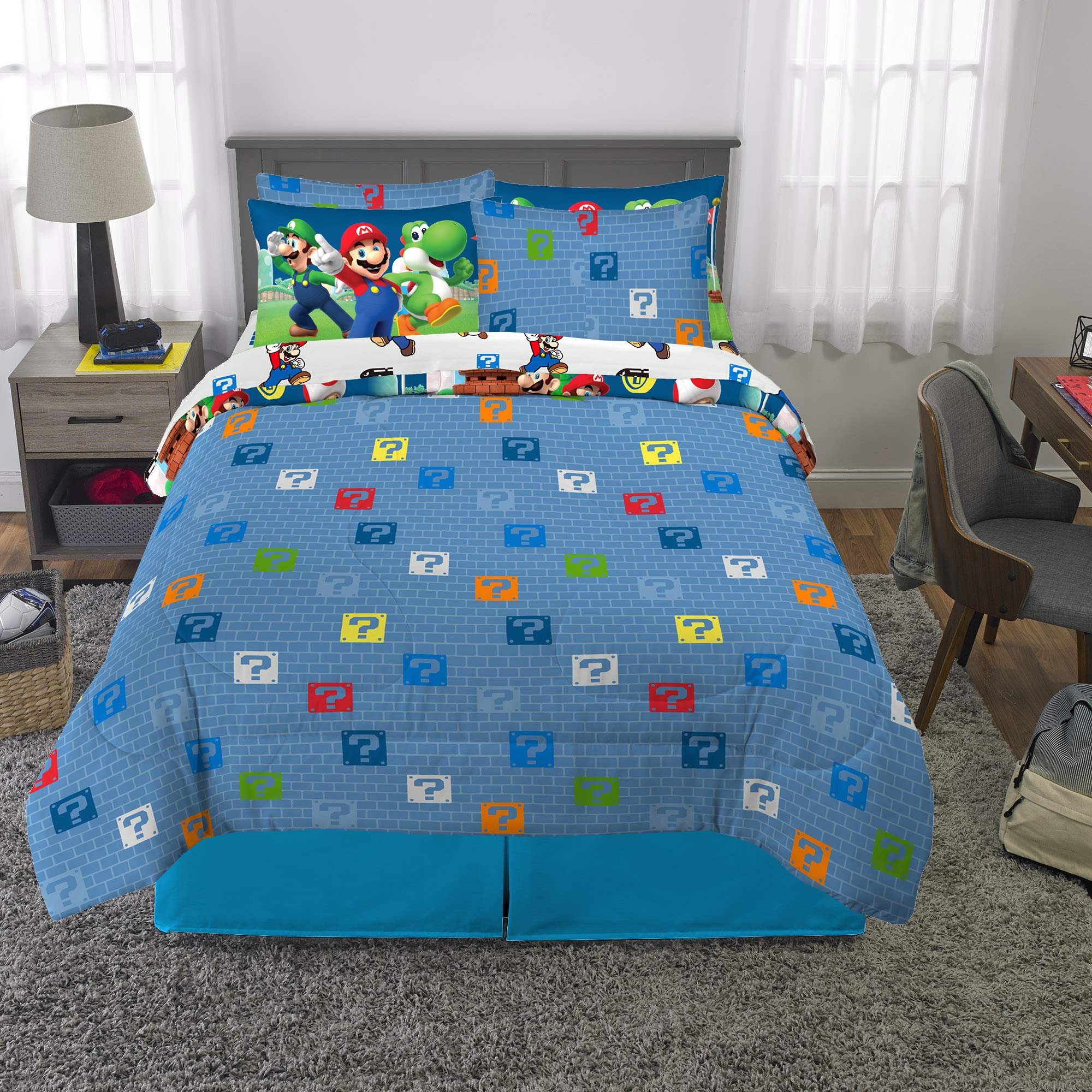 Foto 6 pulgar | Juego De Cama Franco Super Mario Bros. Kids Queen Size 7 Piezas - Venta Internacional.