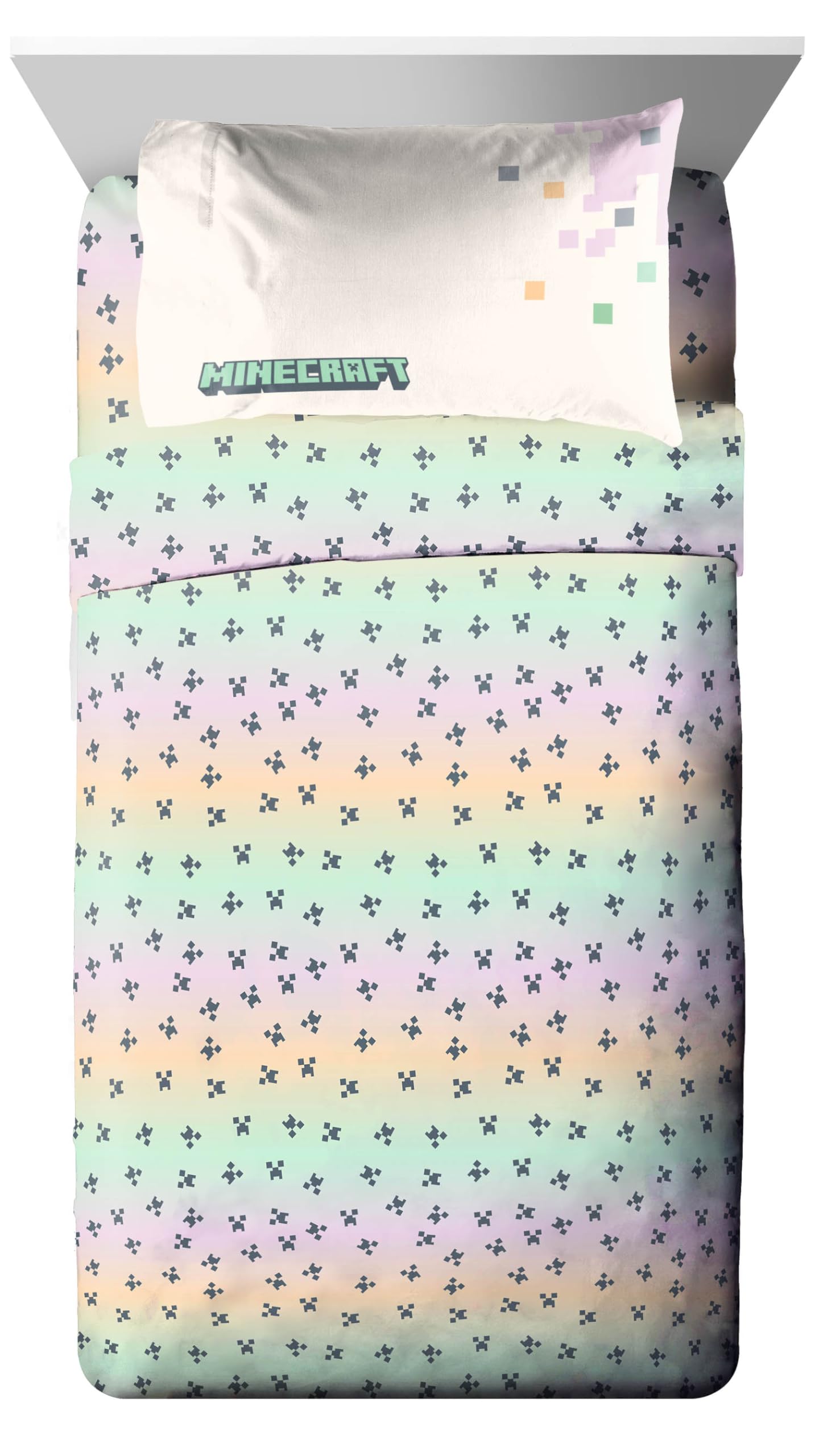Foto 7 | Set De Edredón Jay Franco Minecraft Creeper Full 7 Piezas - Venta Internacional.