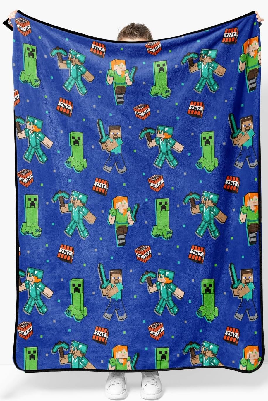 Foto 2 pulgar | Manta De Felpa Jay Franco Minecraft Creeper 127 X 152 Cm - Venta Internacional.