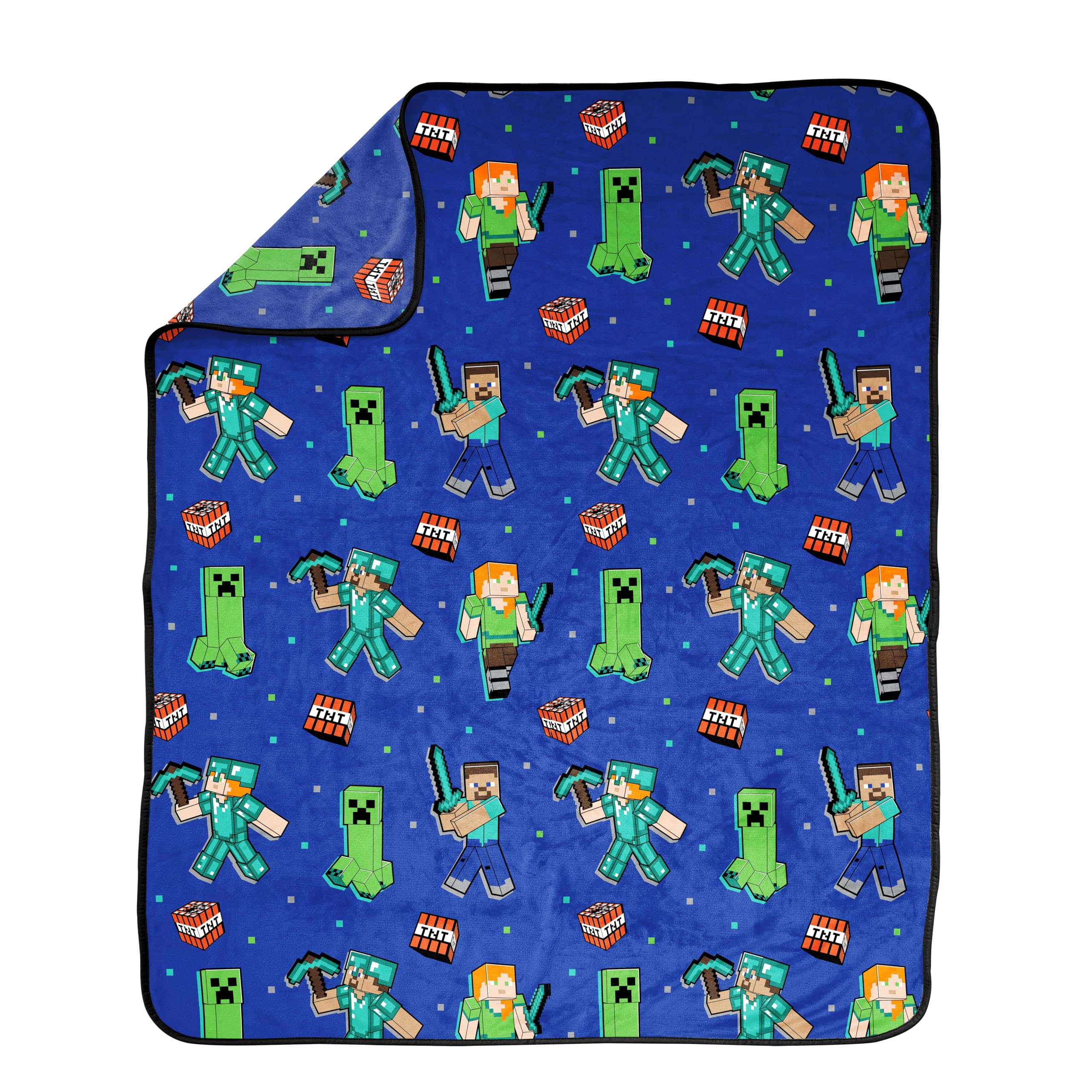 Foto 5 pulgar | Manta De Felpa Jay Franco Minecraft Creeper 127 X 152 Cm - Venta Internacional.