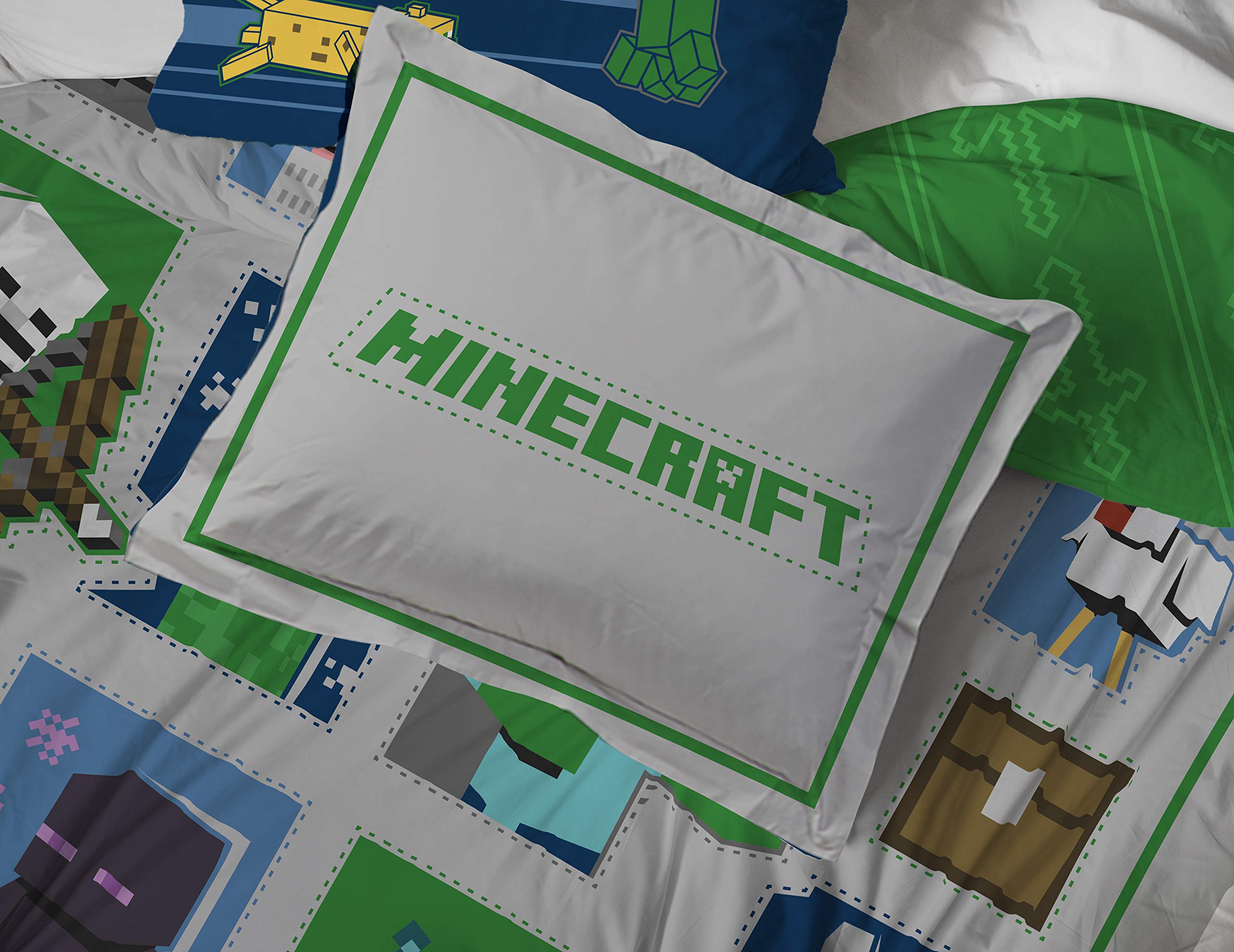 Foto 7 | Juego De Cama Jay Franco Minecraft De Tamaño Completo Con Edredón Y Sábana - Venta Internacional.