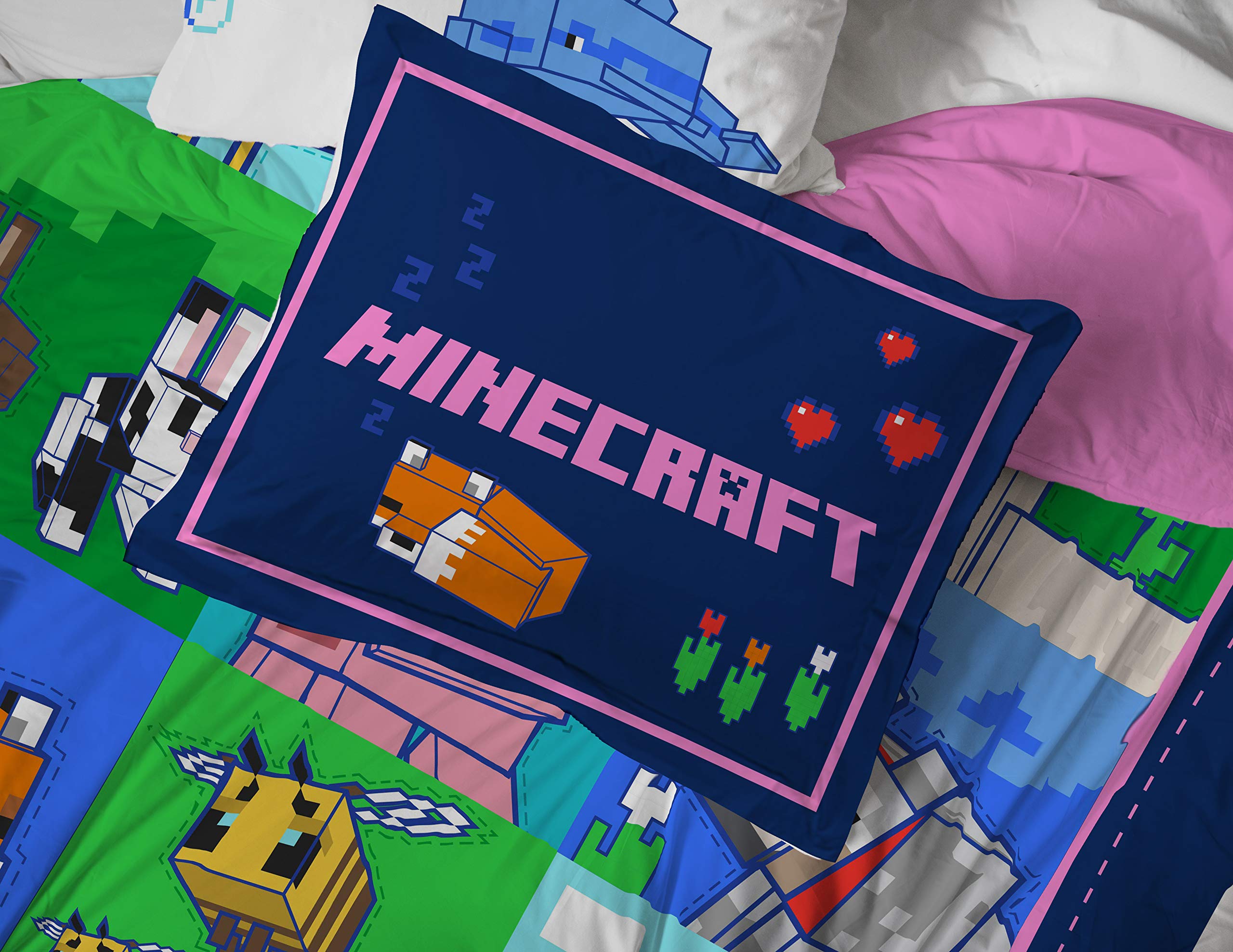 Foto 7 pulgar | Juego De Cama Jay Franco Minecraft Animal Patch Completo De 7 Piezas - Venta Internacional.