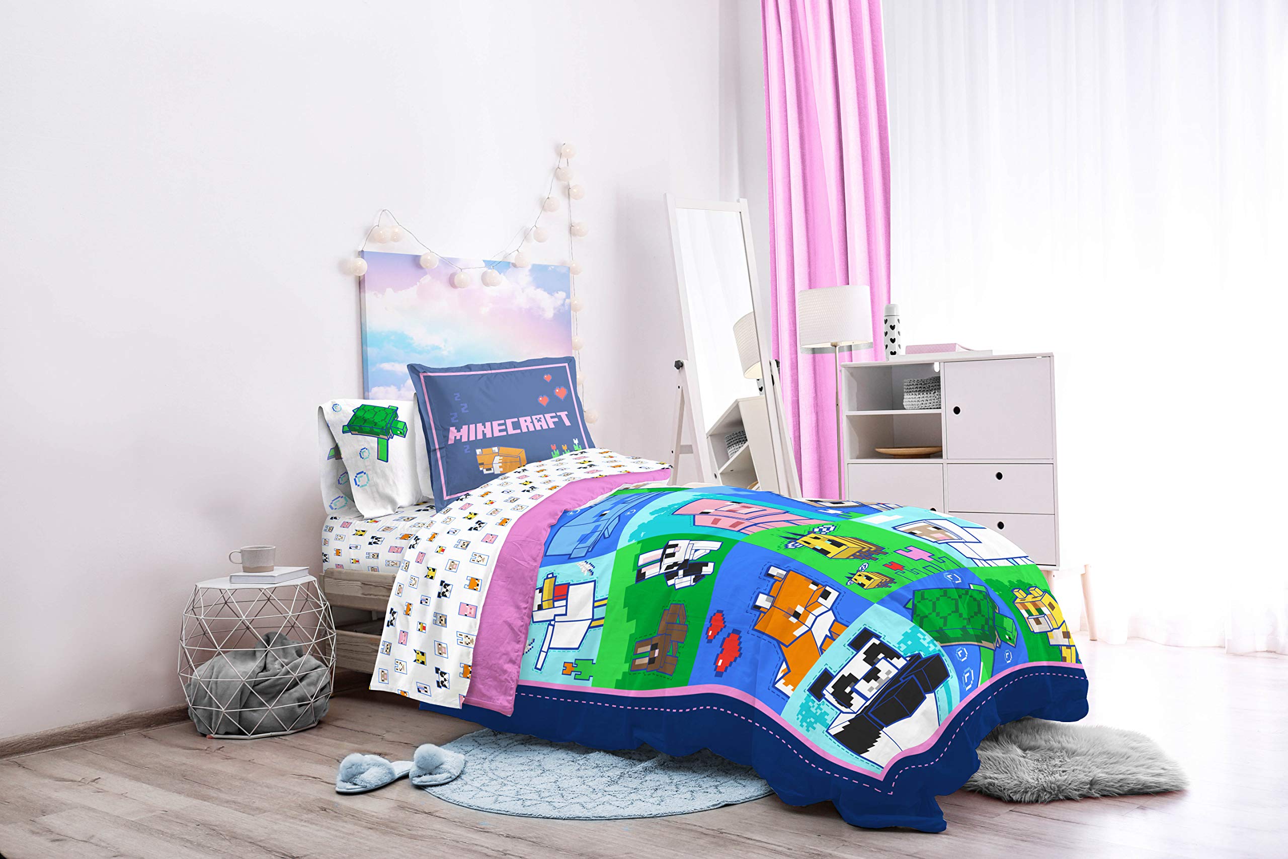 Foto 8 pulgar | Juego De Cama Jay Franco Minecraft Animal Patch Completo De 7 Piezas - Venta Internacional.