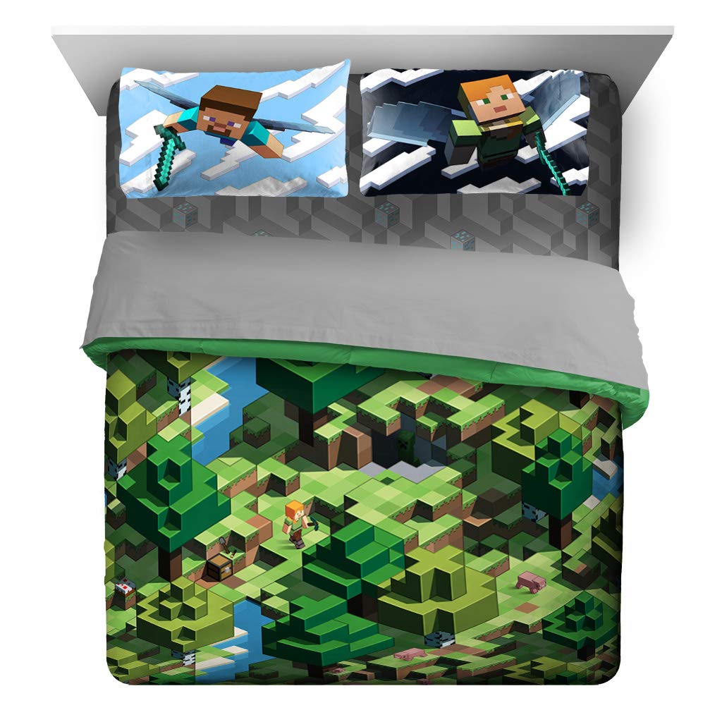 Foto 2 pulgar | Juego De Cama Jay Franco Minecraft Daytime Queen Con Edredón - Venta Internacional.