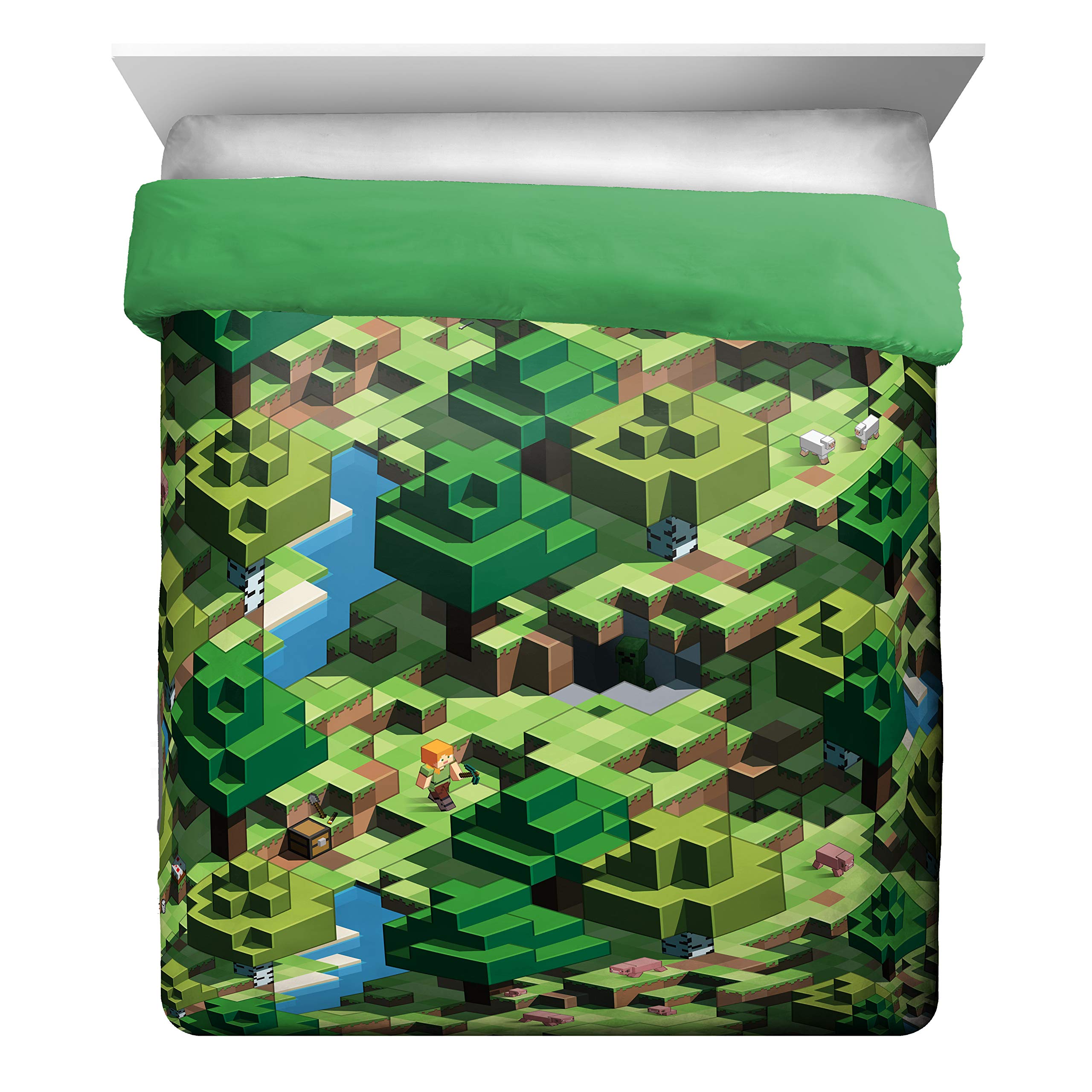 Foto 3 pulgar | Juego De Cama Jay Franco Minecraft Daytime Queen Con Edredón - Venta Internacional.