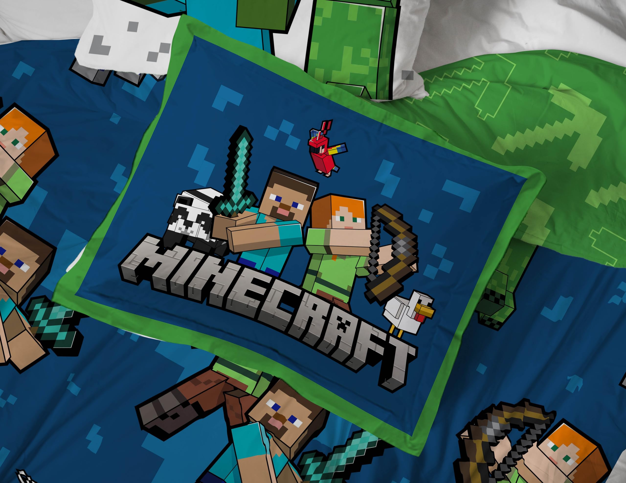 Foto 6 | Set De Edredón Jay Franco Minecraft Completo Con Sábana Y Almohada - Venta Internacional.
