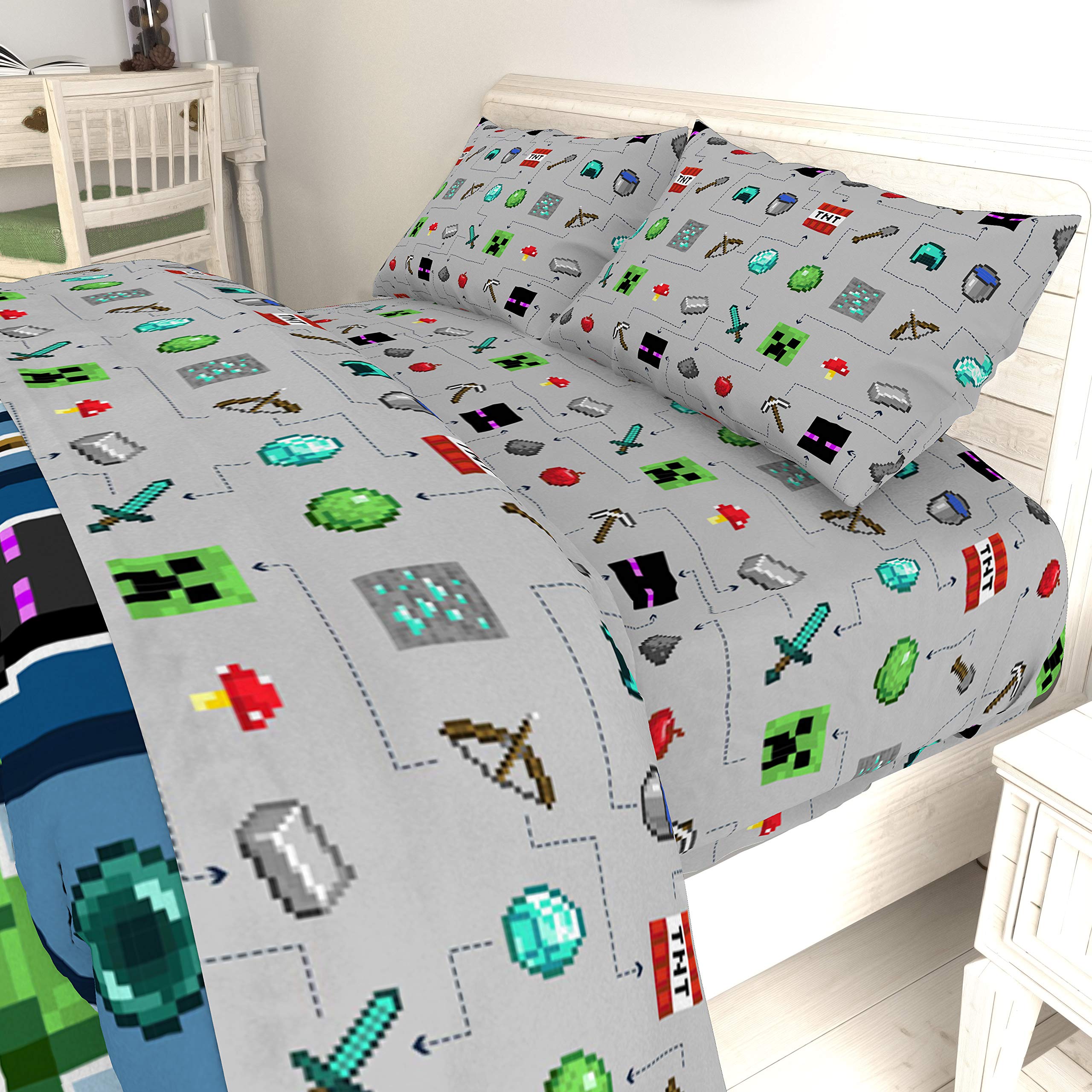 Foto 8 pulgar | Juego De Sábanas Jay Franco Minecraft Monster Hunters Queen - Venta Internacional.